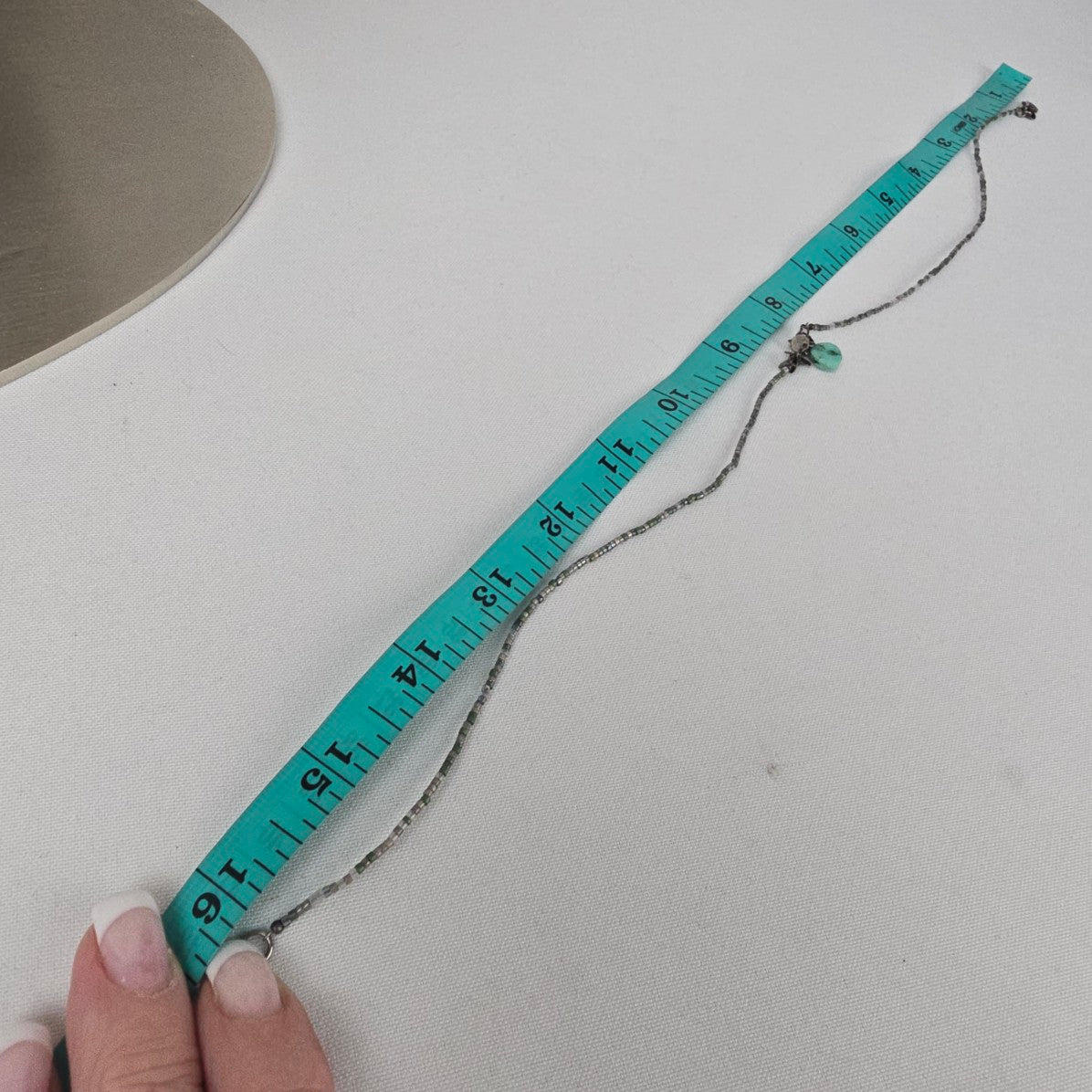 Silpada Sterling Silver Seed Bead Turquoise Pendant Delicate Necklace