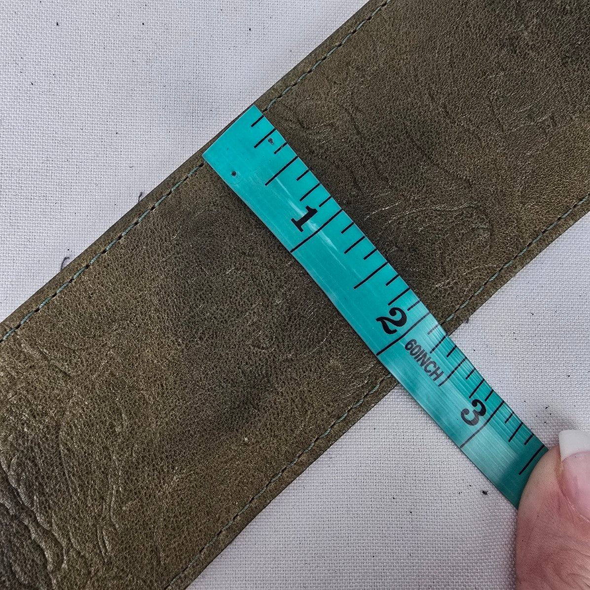 Vintage Lundstrom Green Leather Belt Size S/M