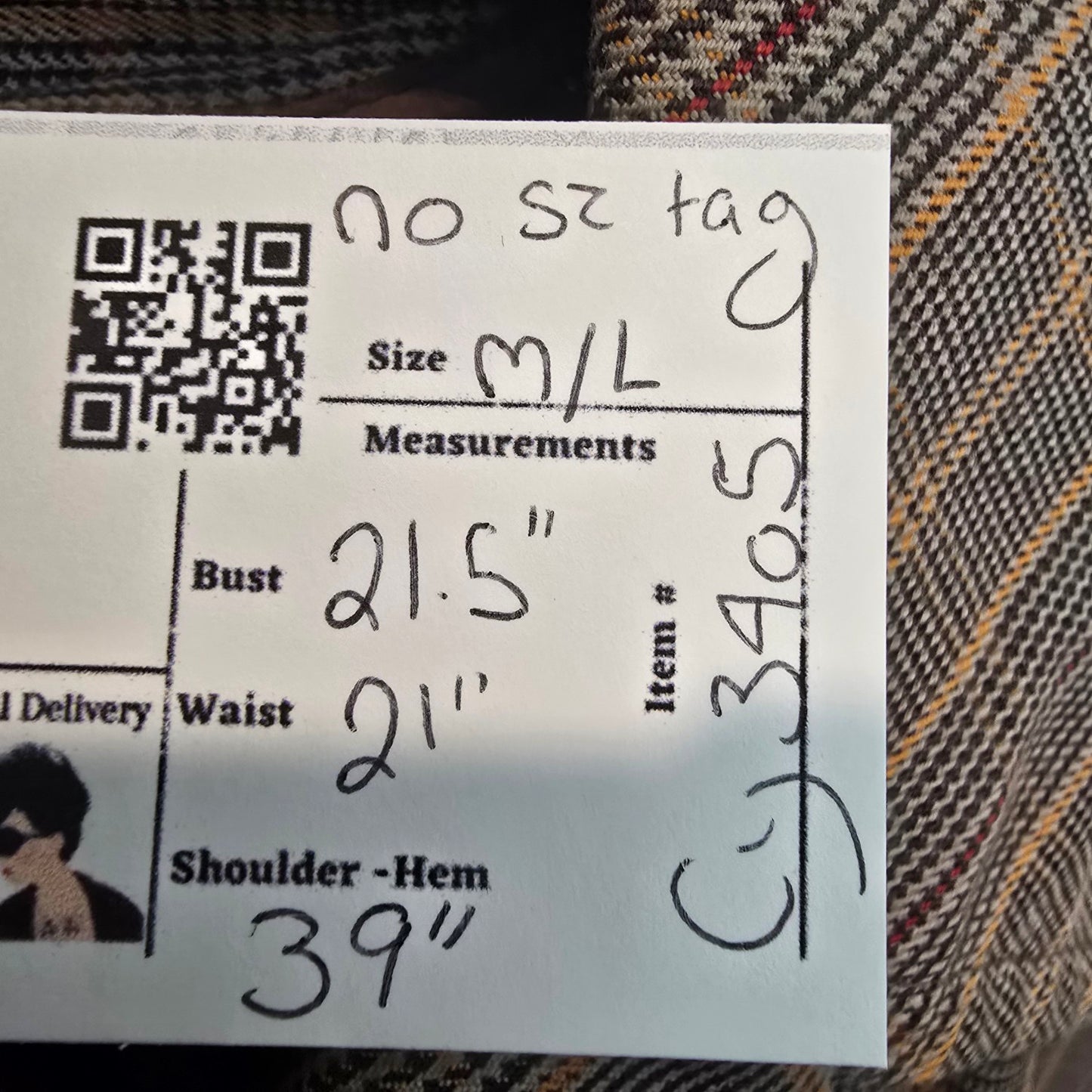 Vintage Made In Canada Brown Wool Plaid Button Up Jacket Size M/L