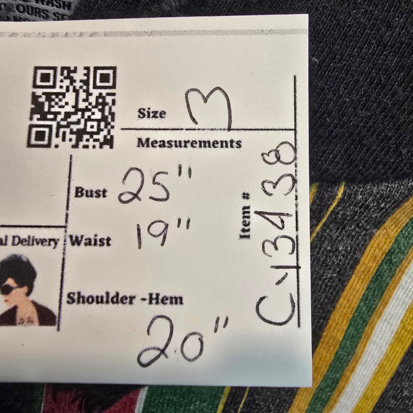 Vintage Cross Colours Cropped Hoodie Striped Hip Hop Sweatshirt Size M