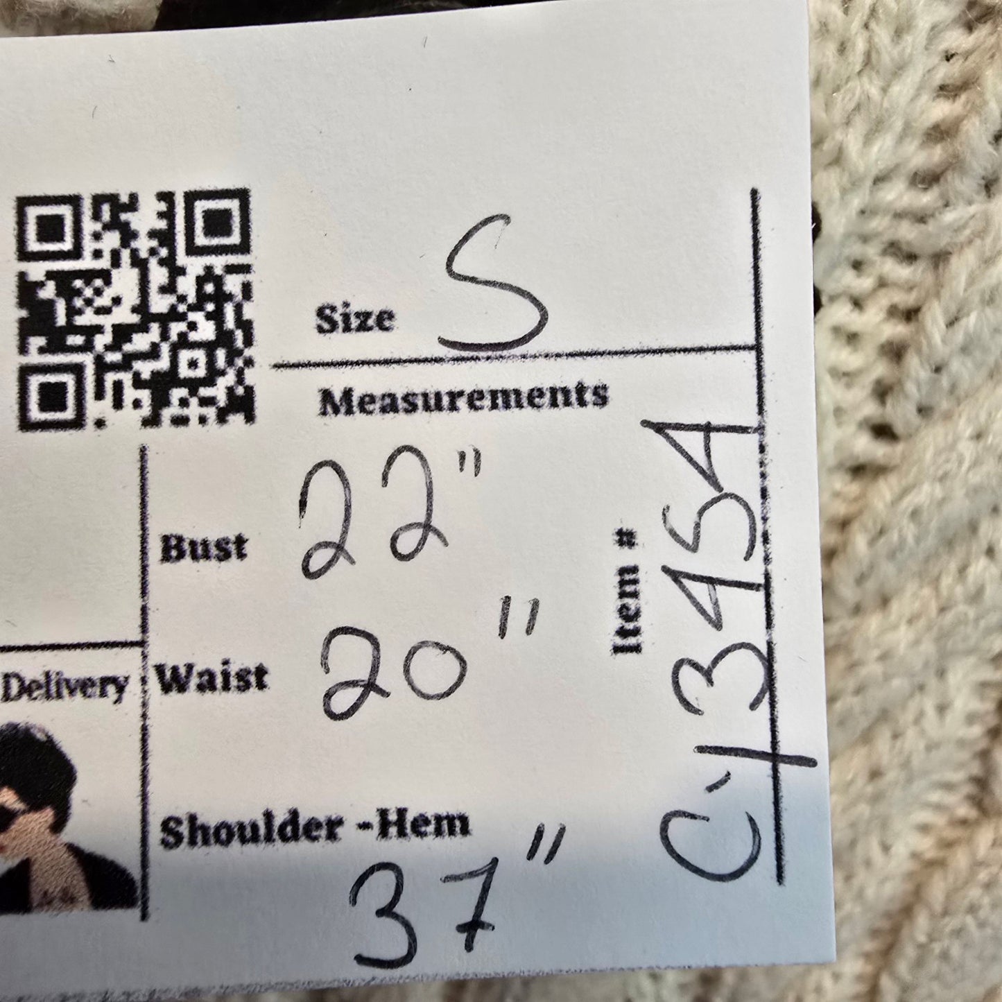 Minkas Cream Knit Long Cardigan Size S