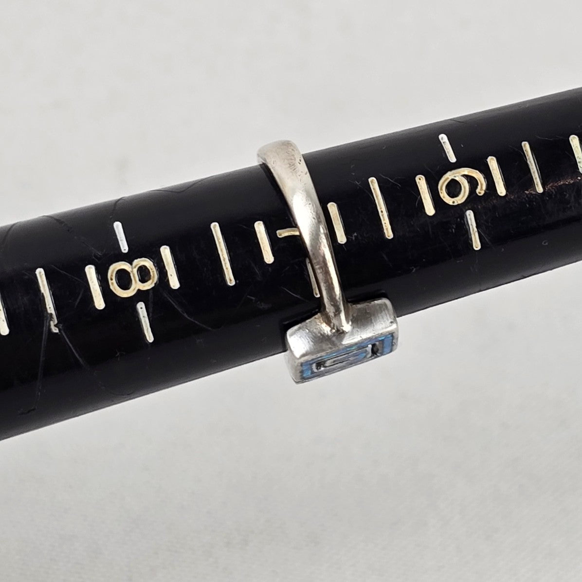 925 Sterling Silver Abalone Shell Square Ring Size 7