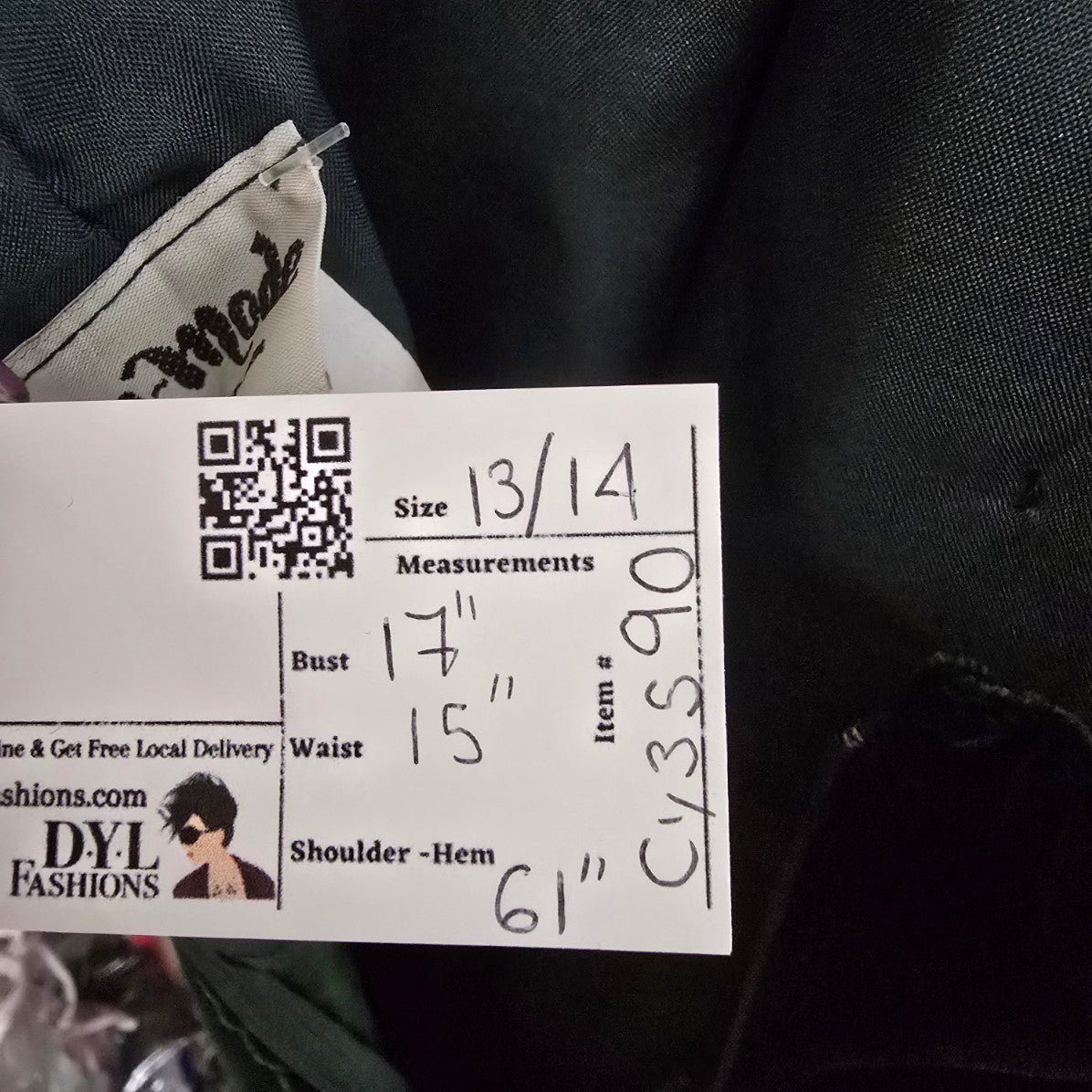 Vintage Nu Mode Green Velved Beaded Event Gown Size 13/14