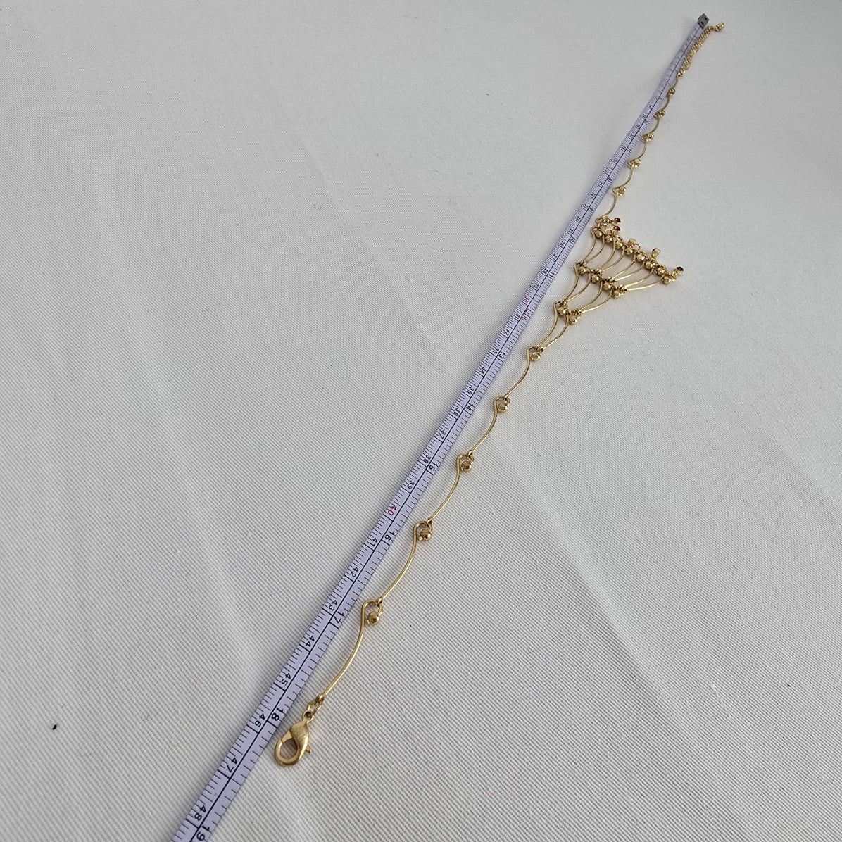Vintage Gold Tone Brown Crystal Asymmetrical Necklace