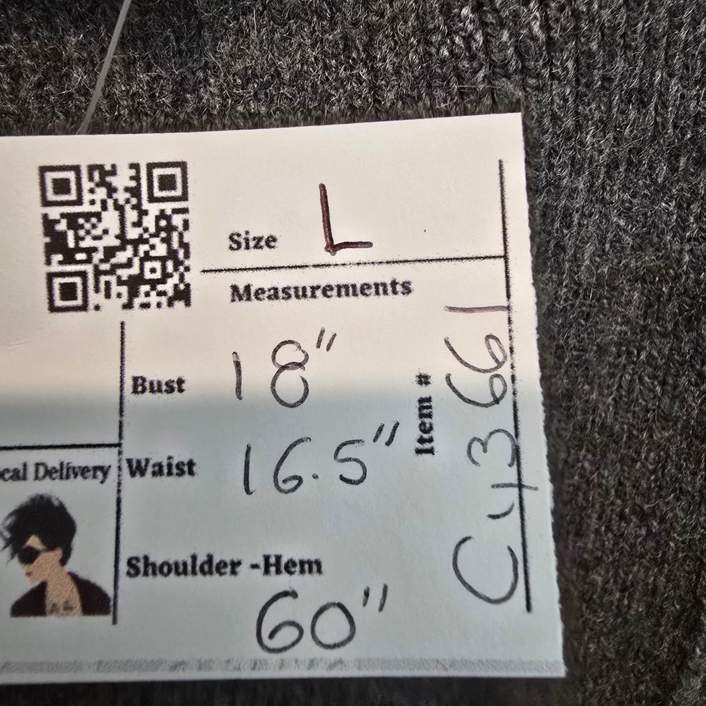 Zara Grey Knit Baloon Sleeve Wool Blend Maxi Dress Size L