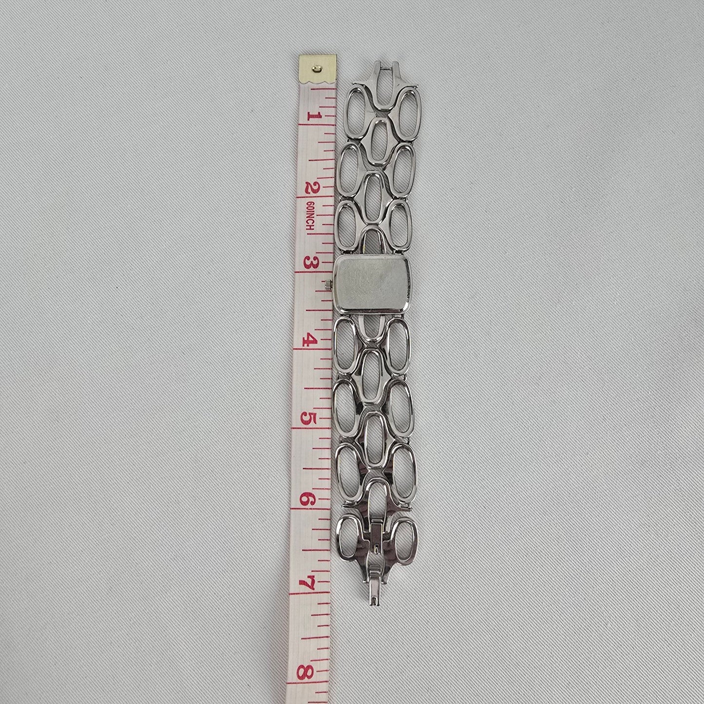 Fossil F2 Watch ES-1885 Stainless Steel Chunky Link Bracelet Watch Modern Silver Tone