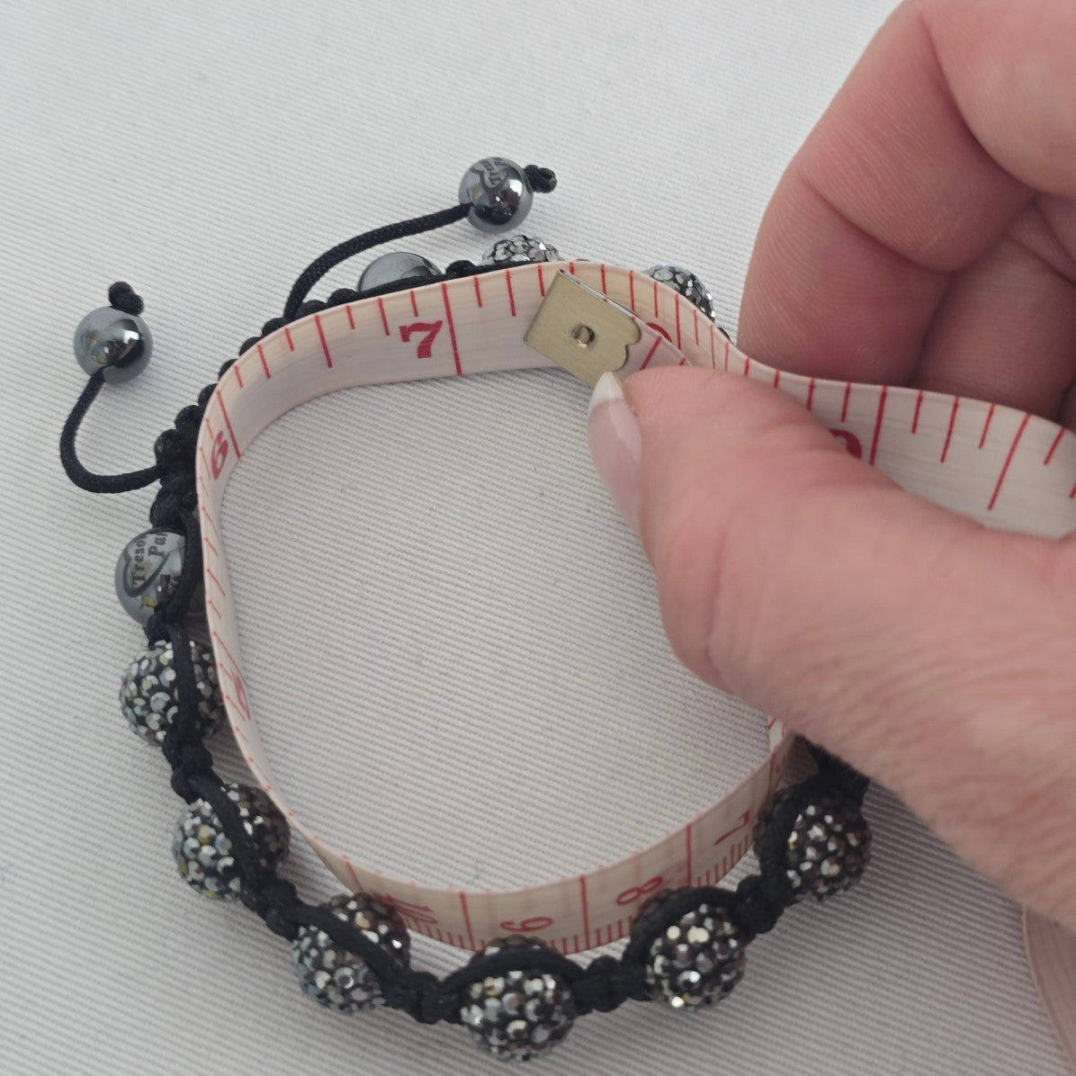 Tresor Paris Crystal Shamballa Bracelet Black Adjustable
