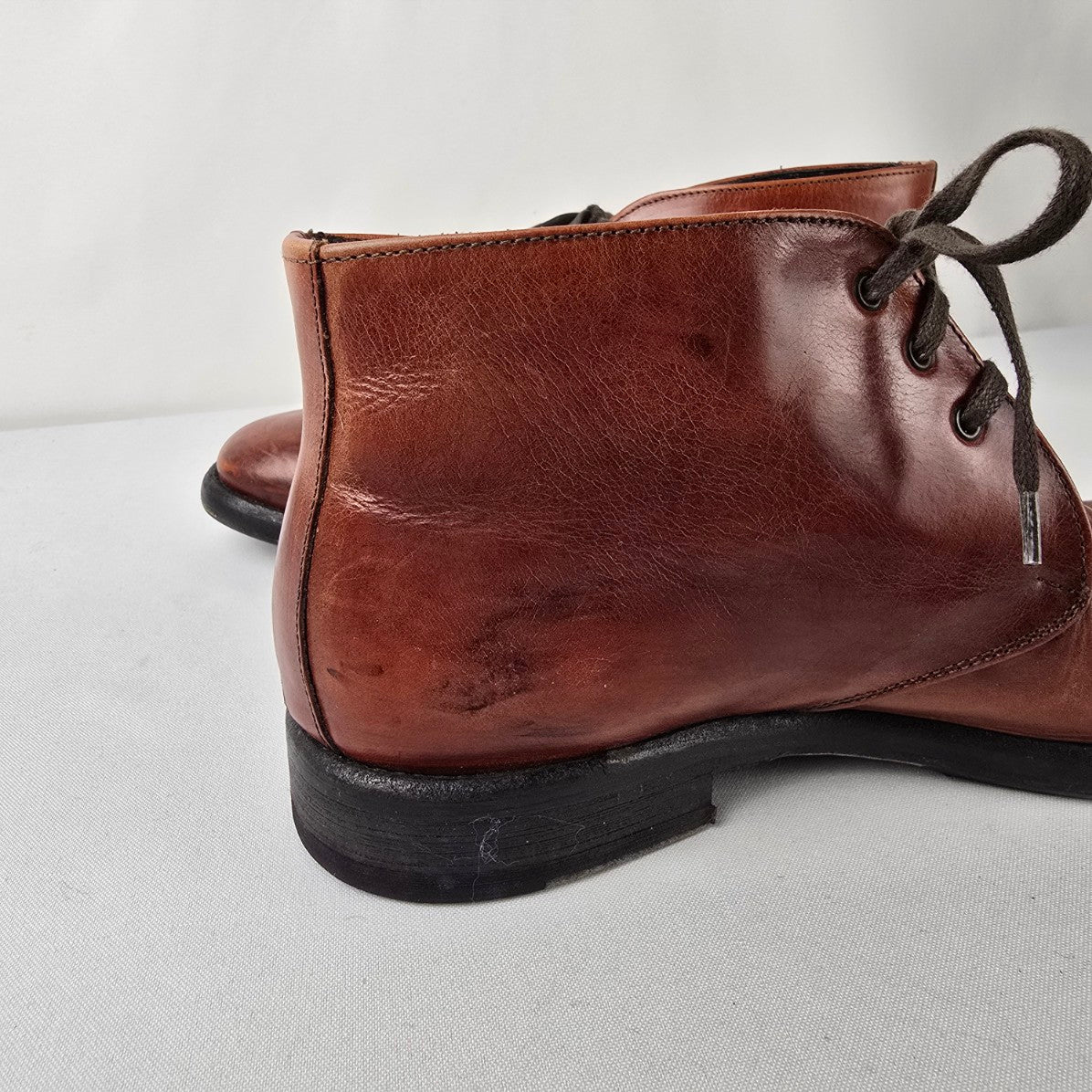 Gravitypope Brown Leather Chukka Boots Made in Italy Size 11 Lace Up Ankle Boots