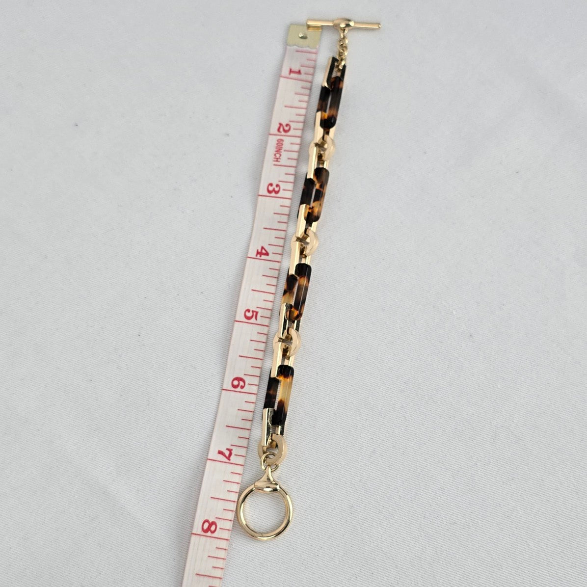 Myka Tortoiseshell Link Bracelet Gold Tone Chunky Statement Toggle