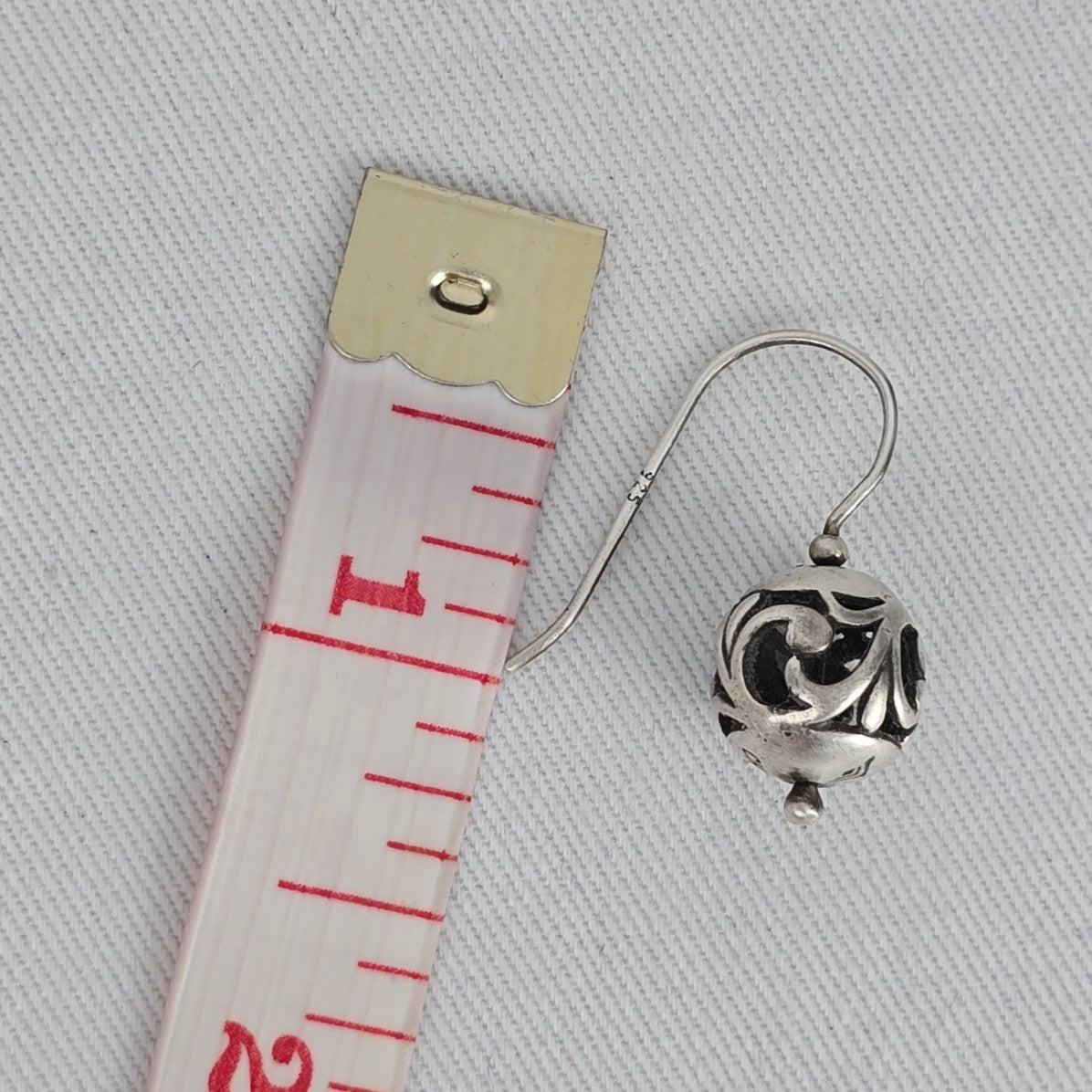 Silpada 925 Sterling Silver Filigree Ball Dangle Earrings