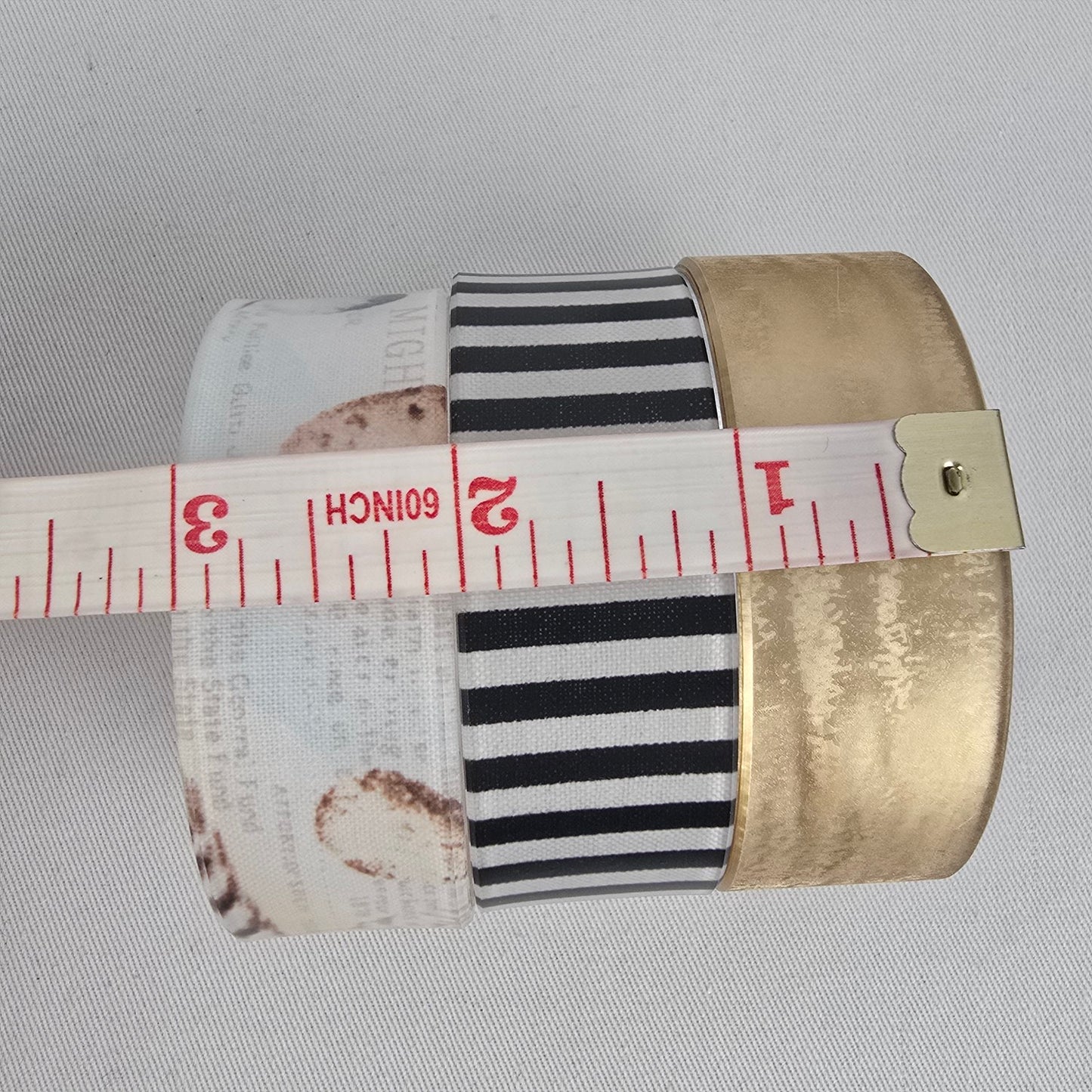 Color By Amber Gold Black White Wide Cuff Bracelet
