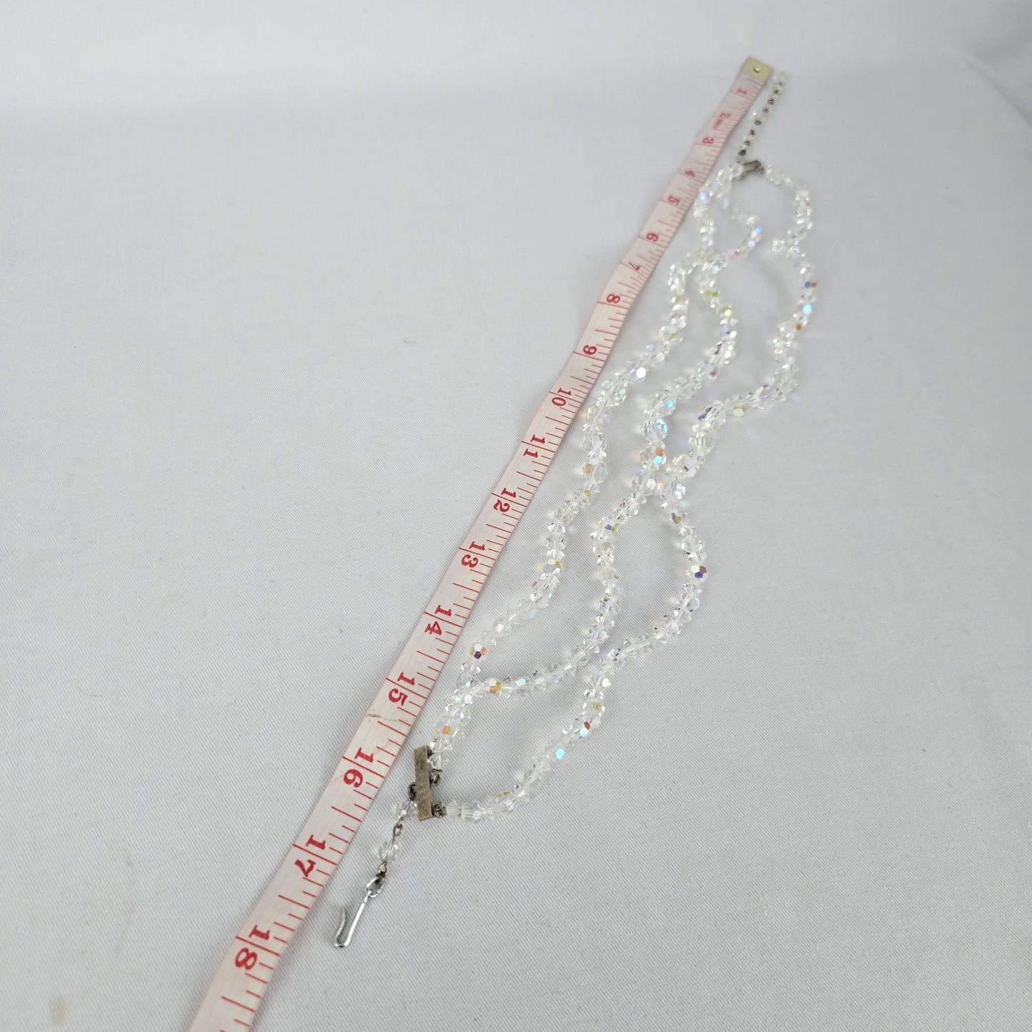Vintage Aurora Borealis Crystal Multi Strand Necklace