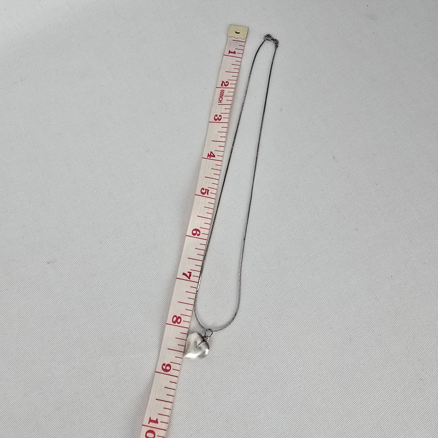Vintage Silver Tone Heart Pendant Necklace Dainty Minimalist Jewelry