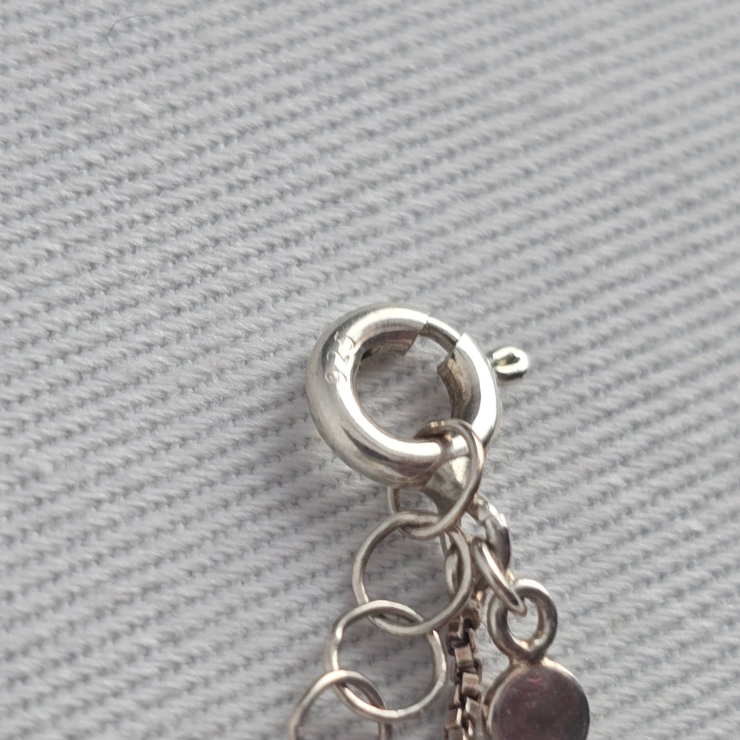 Tash Sterling Silver 925 Red Stone Pendant Necklace Dainty Box Chain