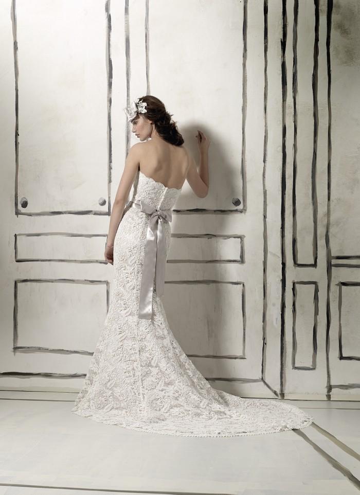 Justin Alexander Vintage Inspired Crochet Wedding Gown Dress Size 4