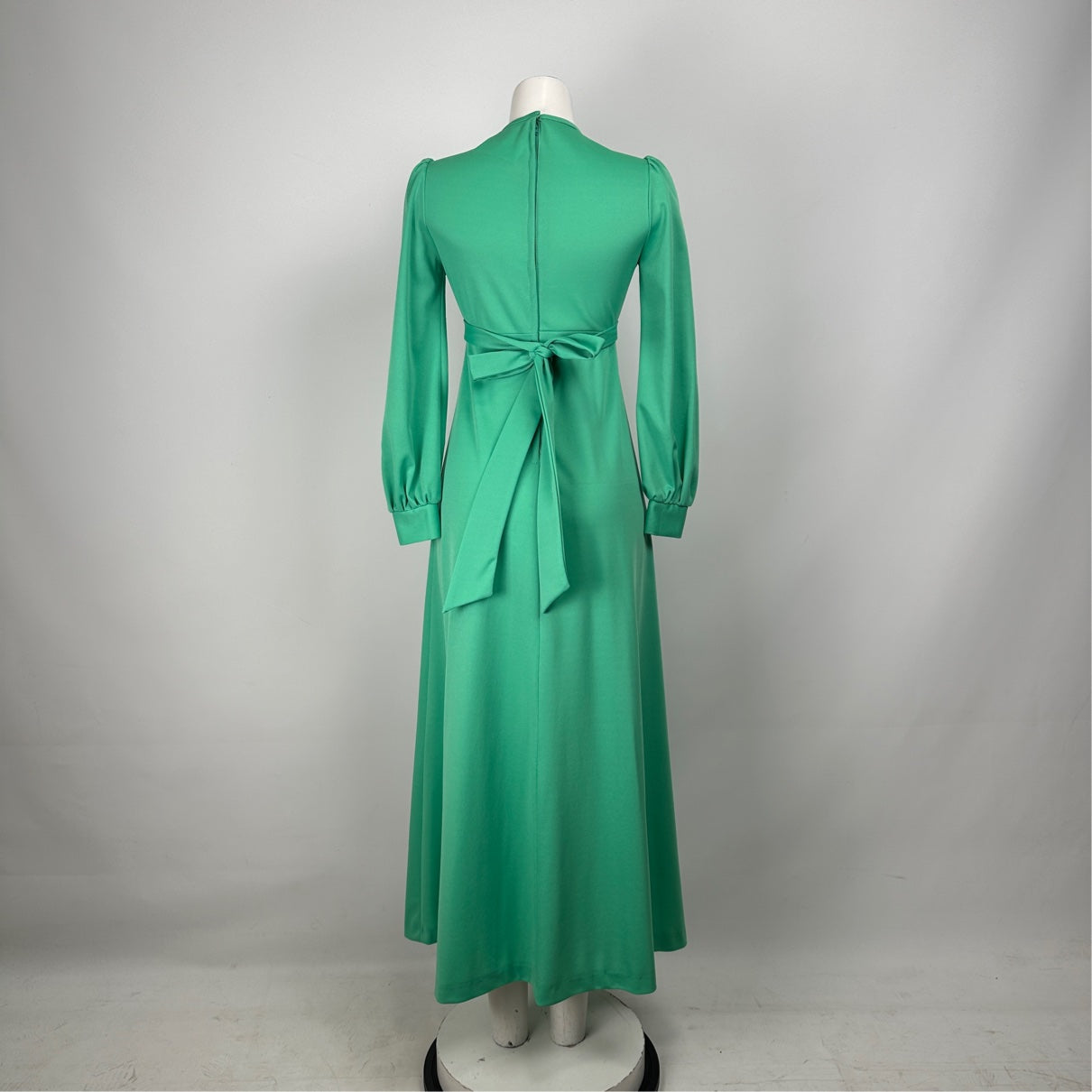 Vintage Nu Mode Green Long Sleeve Maxi Dress Size XS