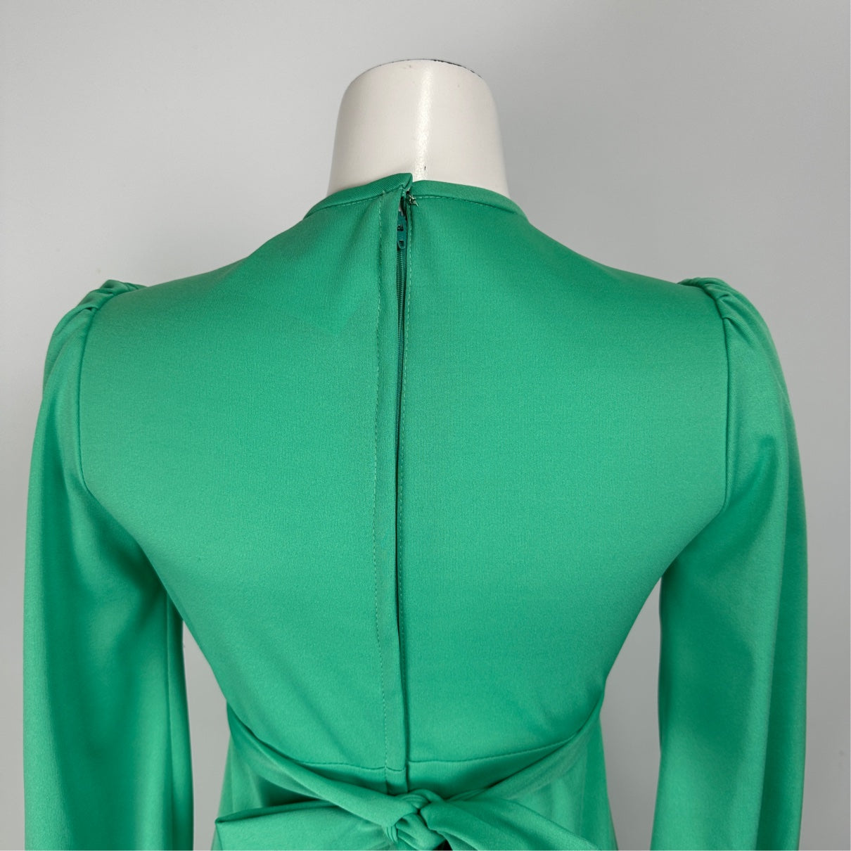 Vintage Nu Mode Green Long Sleeve Maxi Dress Size XS