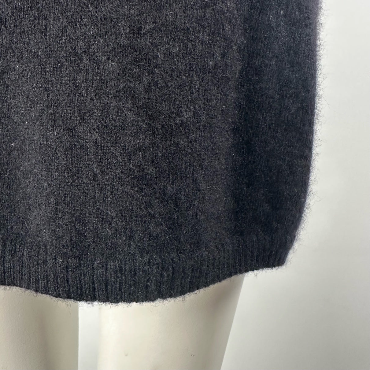 BeBe Black & Grey Cashmere Knit Wrap Dress Size S