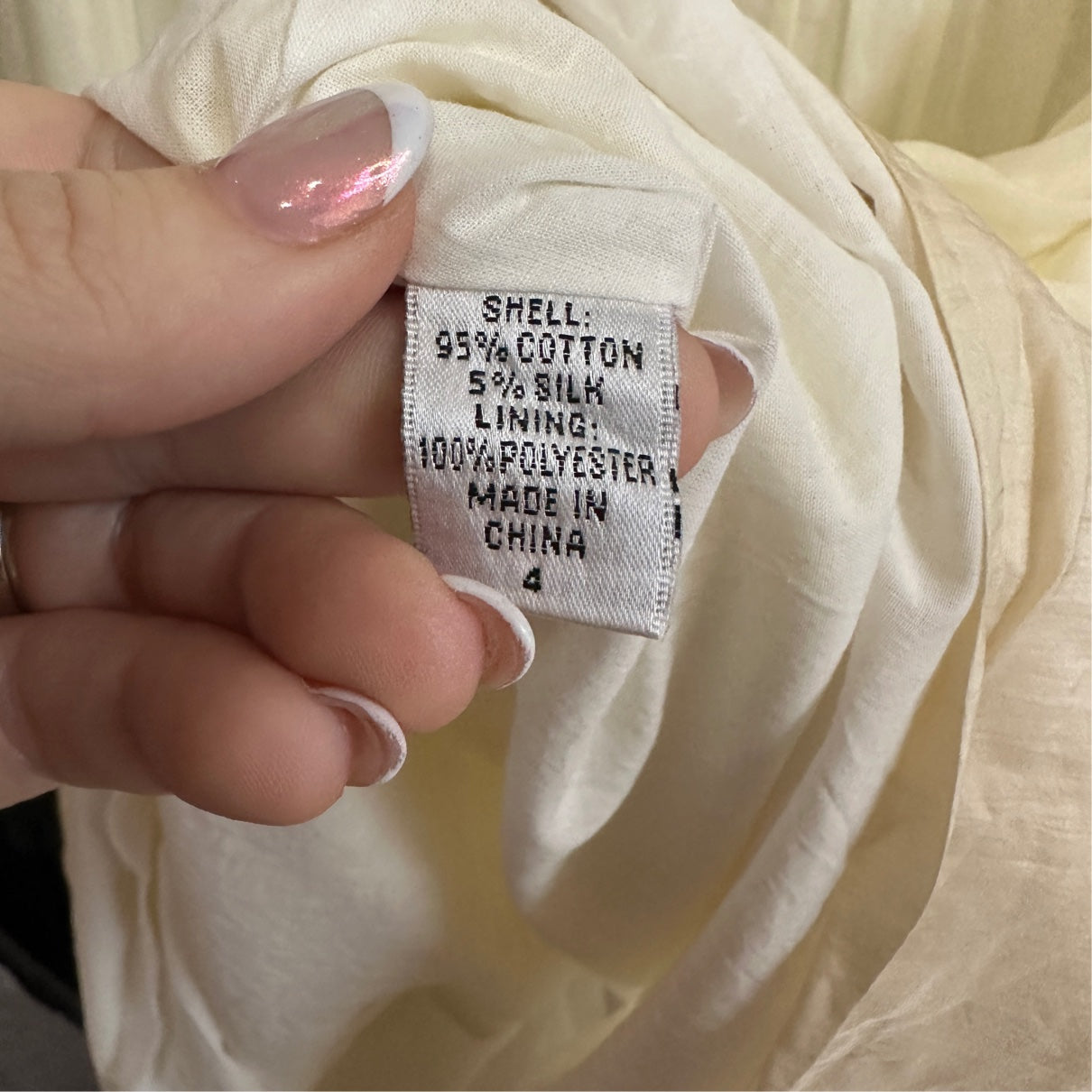Diane Von Furstenberg Cream Cotton Floral Baby Doll Dress Size S