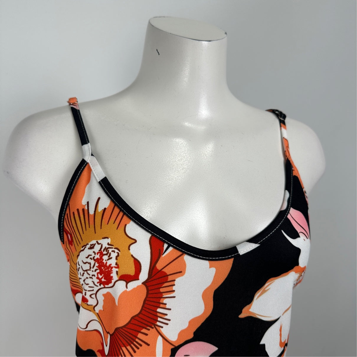 Emery Rose Orange Floral Maxi Dress Size L
