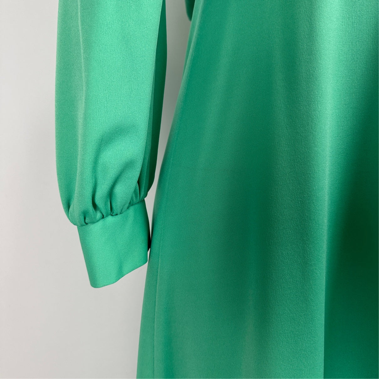 Vintage Nu Mode Green Long Sleeve Maxi Dress Size XS