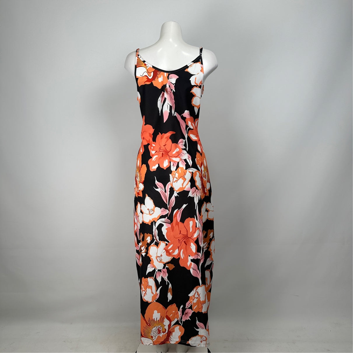 Emery Rose Orange Floral Maxi Dress Size L