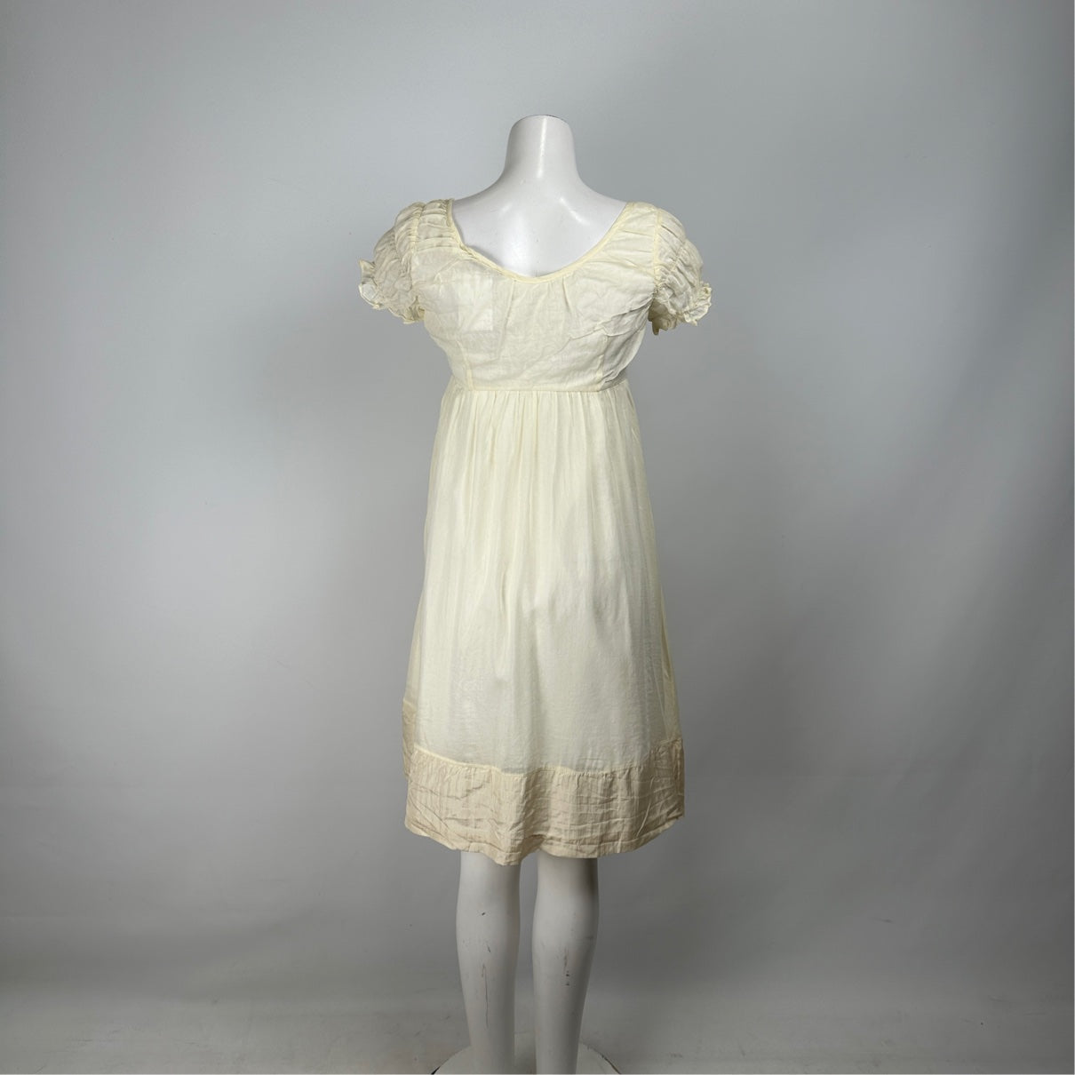 Diane Von Furstenberg Cream Cotton Floral Baby Doll Dress Size S
