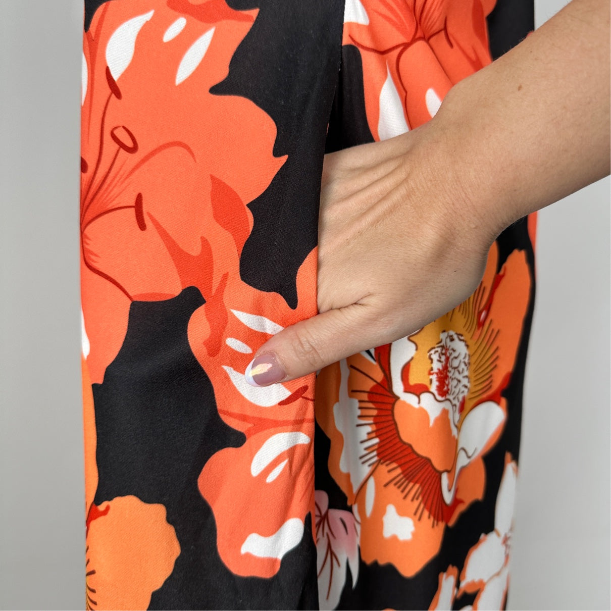 Emery Rose Orange Floral Maxi Dress Size L