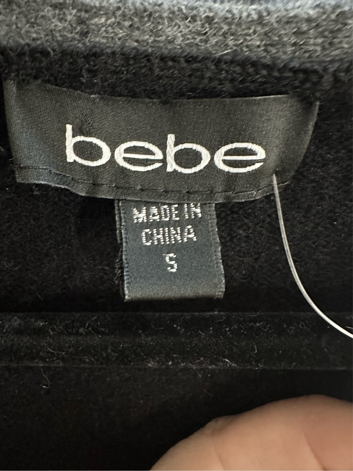 BeBe Black & Grey Cashmere Knit Wrap Dress Size S