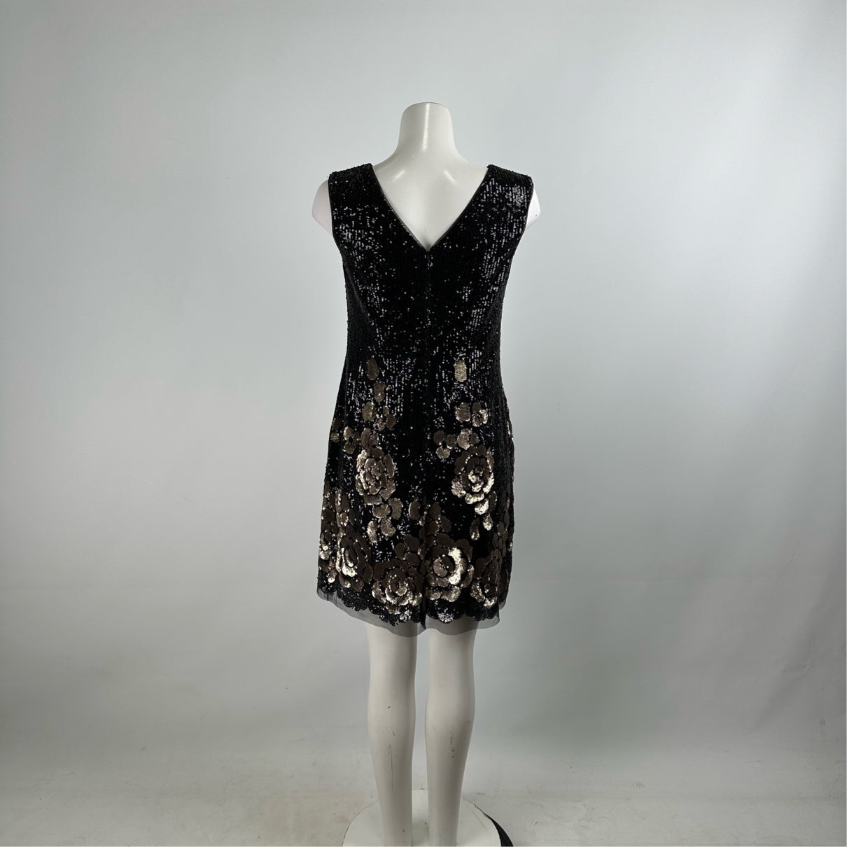 Dekode Black Floral Sequined Mini Dress Size 8