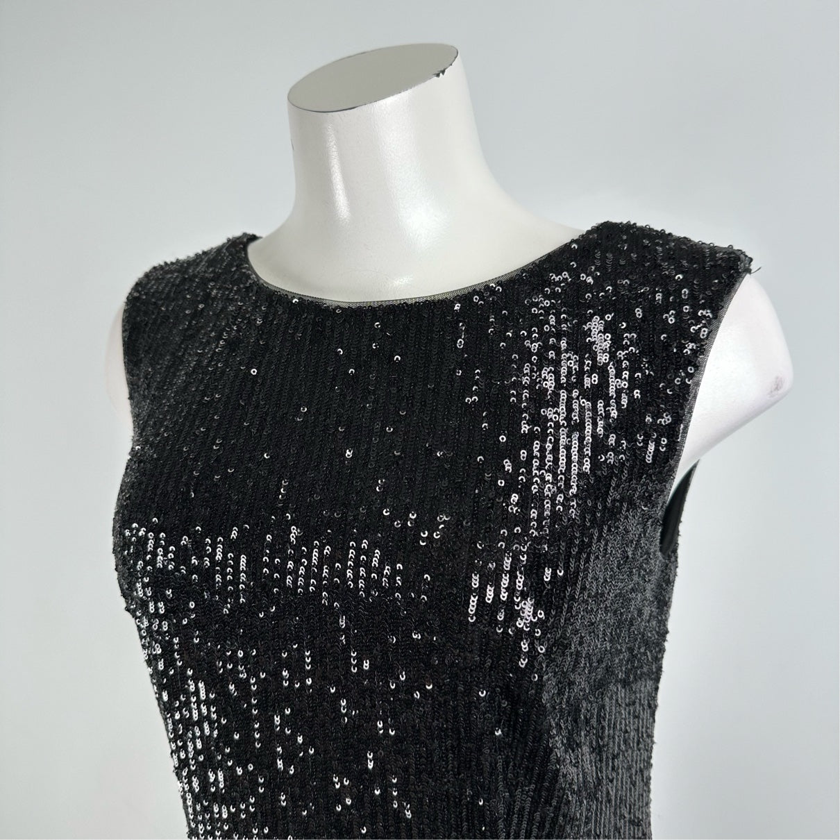Dekode Black Floral Sequined Mini Dress Size 8