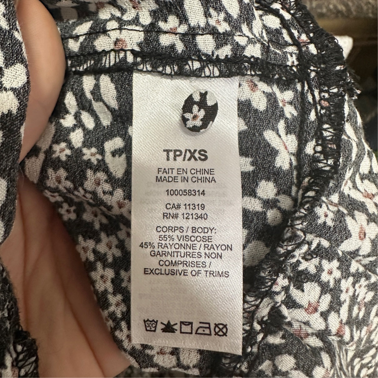 Dynamite Black Floral Tie Detail Mini Dress Size XS