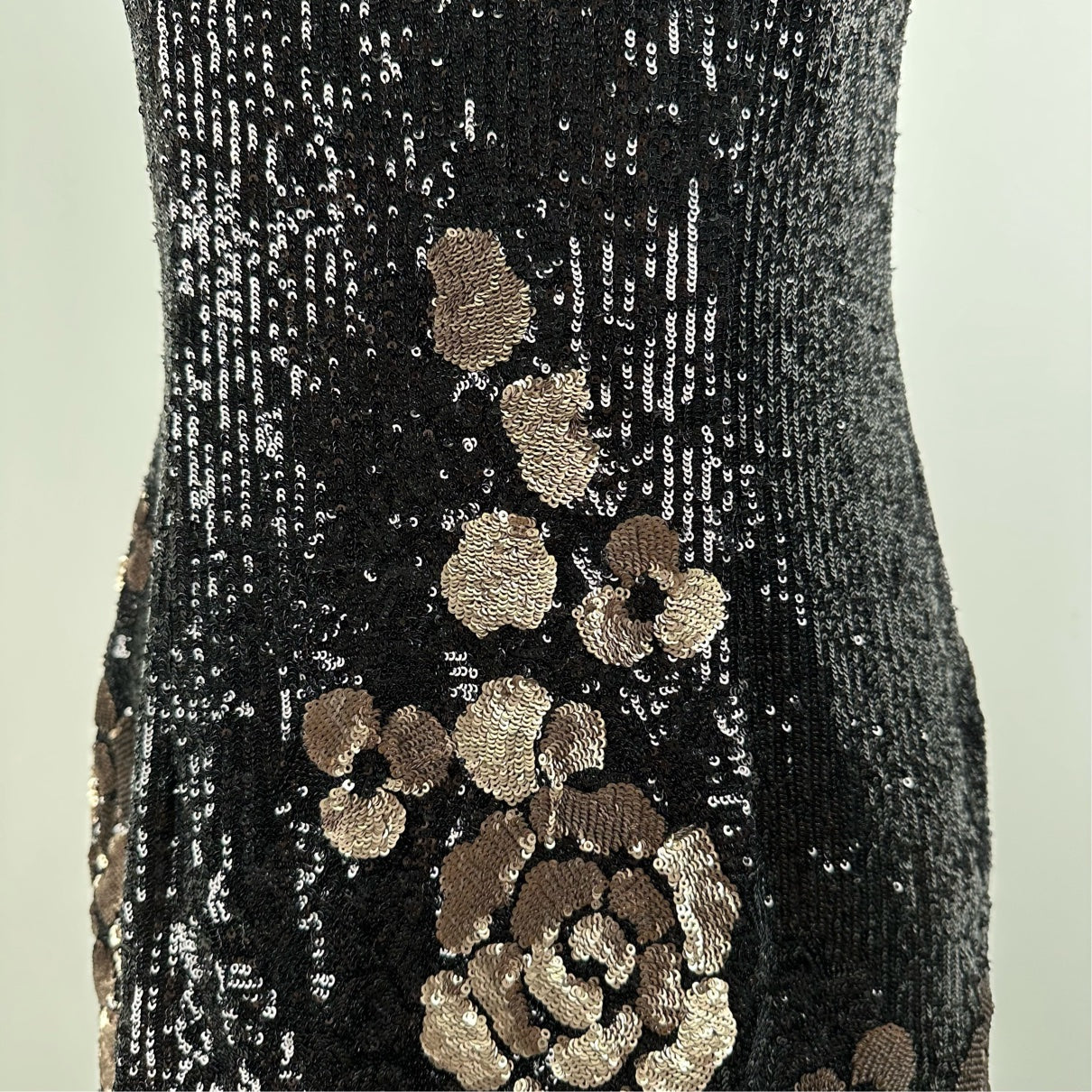 Dekode Black Floral Sequined Mini Dress Size 8