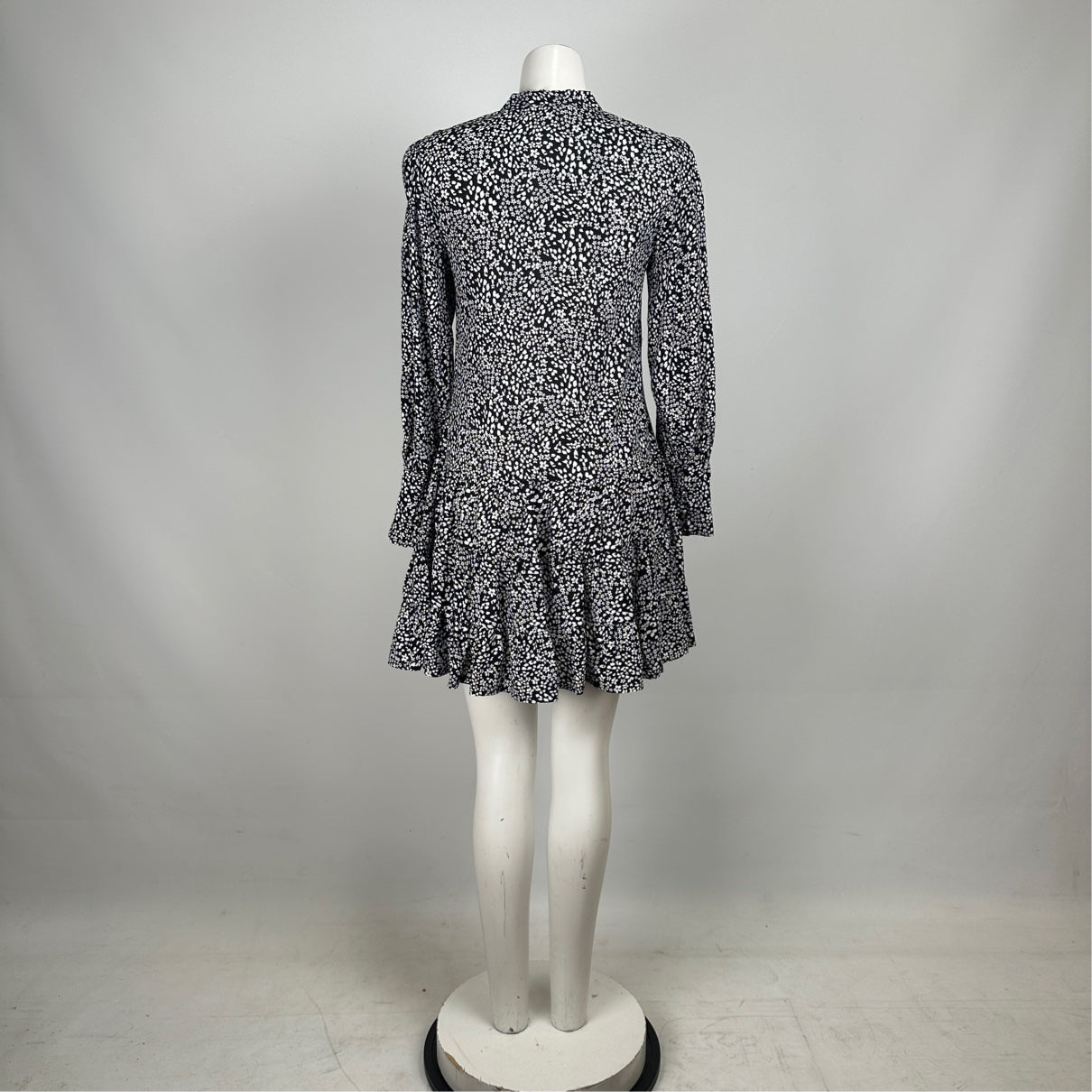 Dynamite Black Floral Tie Detail Mini Dress Size XS
