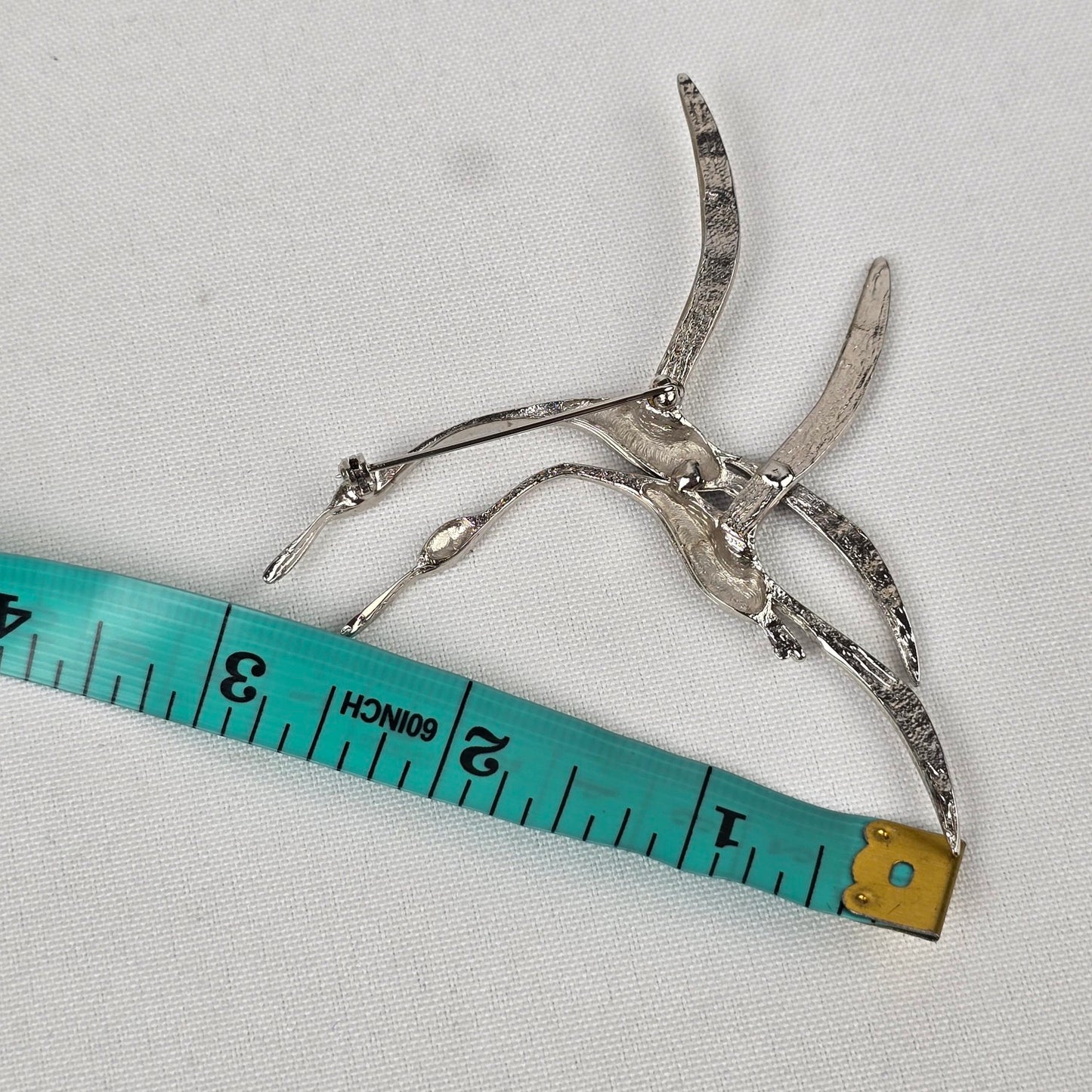 Vintage Silver Birds Statement Brooch