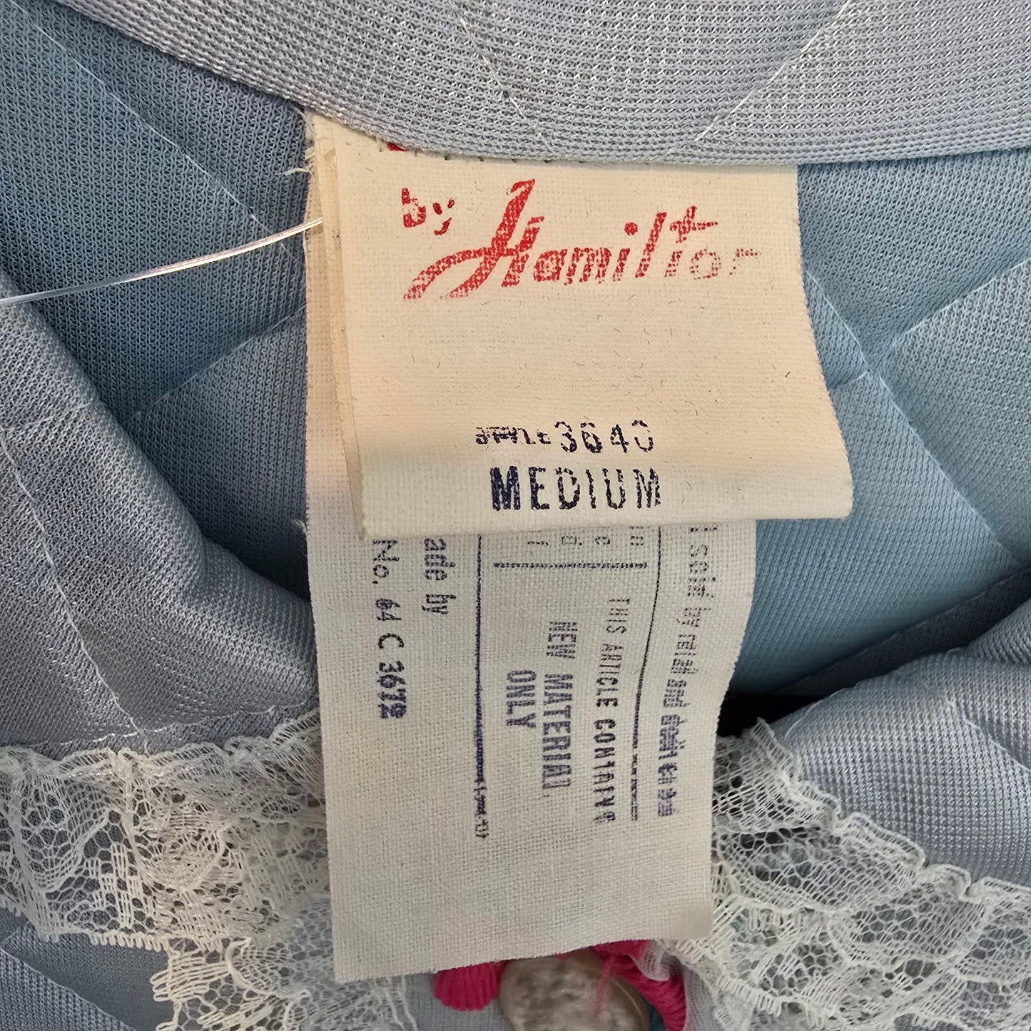 Vintage By Hamilton Blue Quilted Dressing Jacket Size M