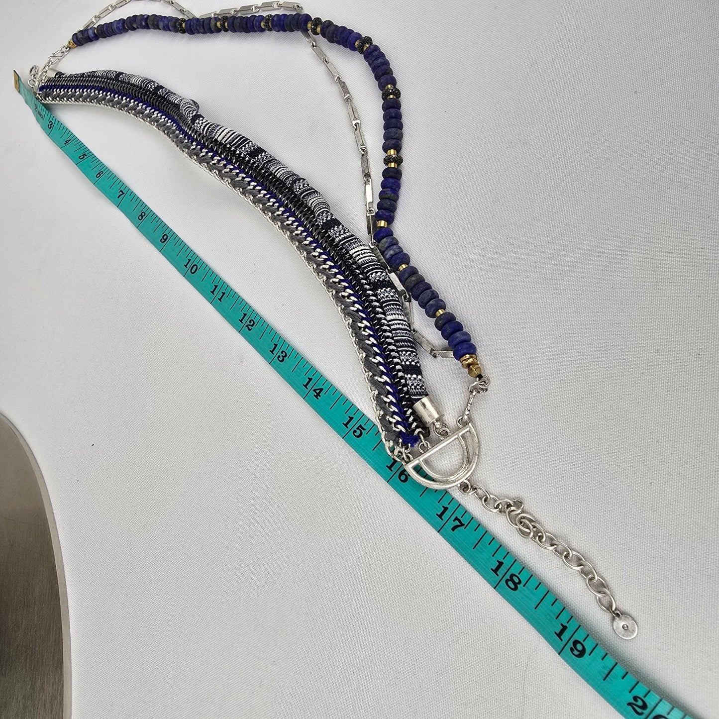 Stella & Dot Emmeline Blue & Silver Statement Necklace