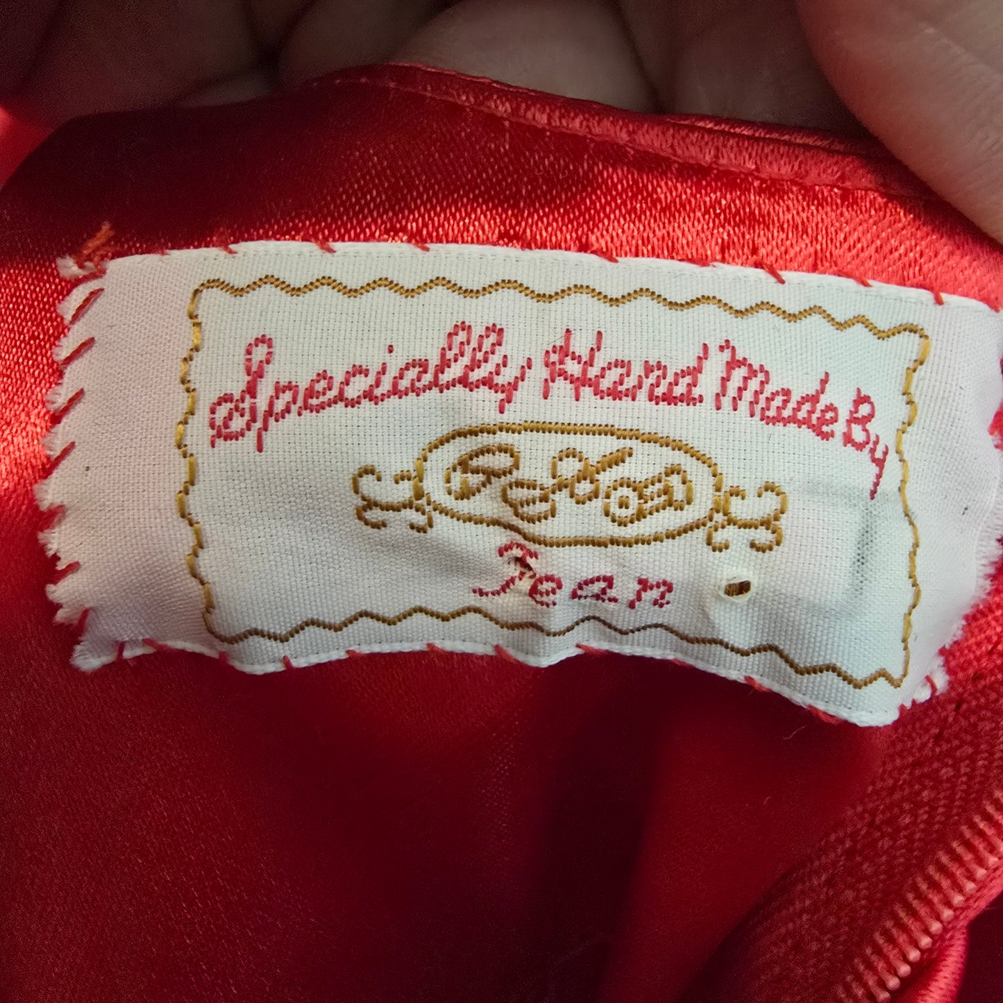 Vintage Handmade Red Satin Dress Size S
