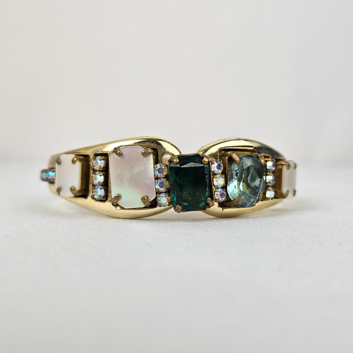 Vintage Western Germany Gold Tone Crystal