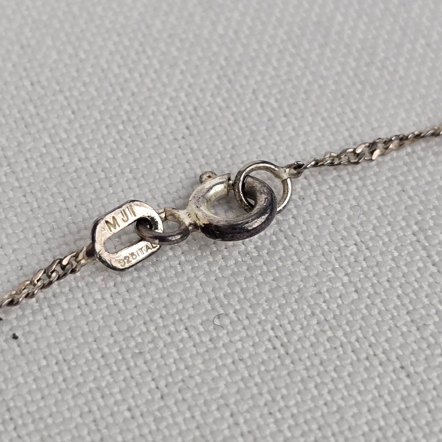 MJI 925 Italy Sterling Silver Heart Locket Pendant Chain Necklace