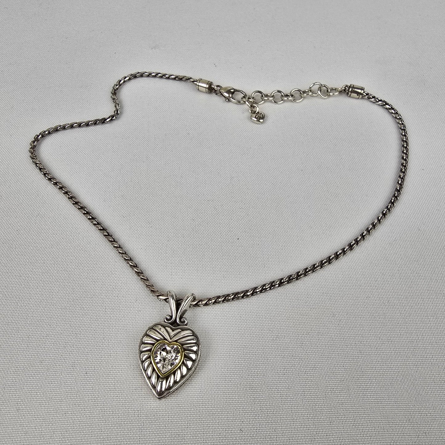 Brighton Silver Heart Pendant Chain Necklace