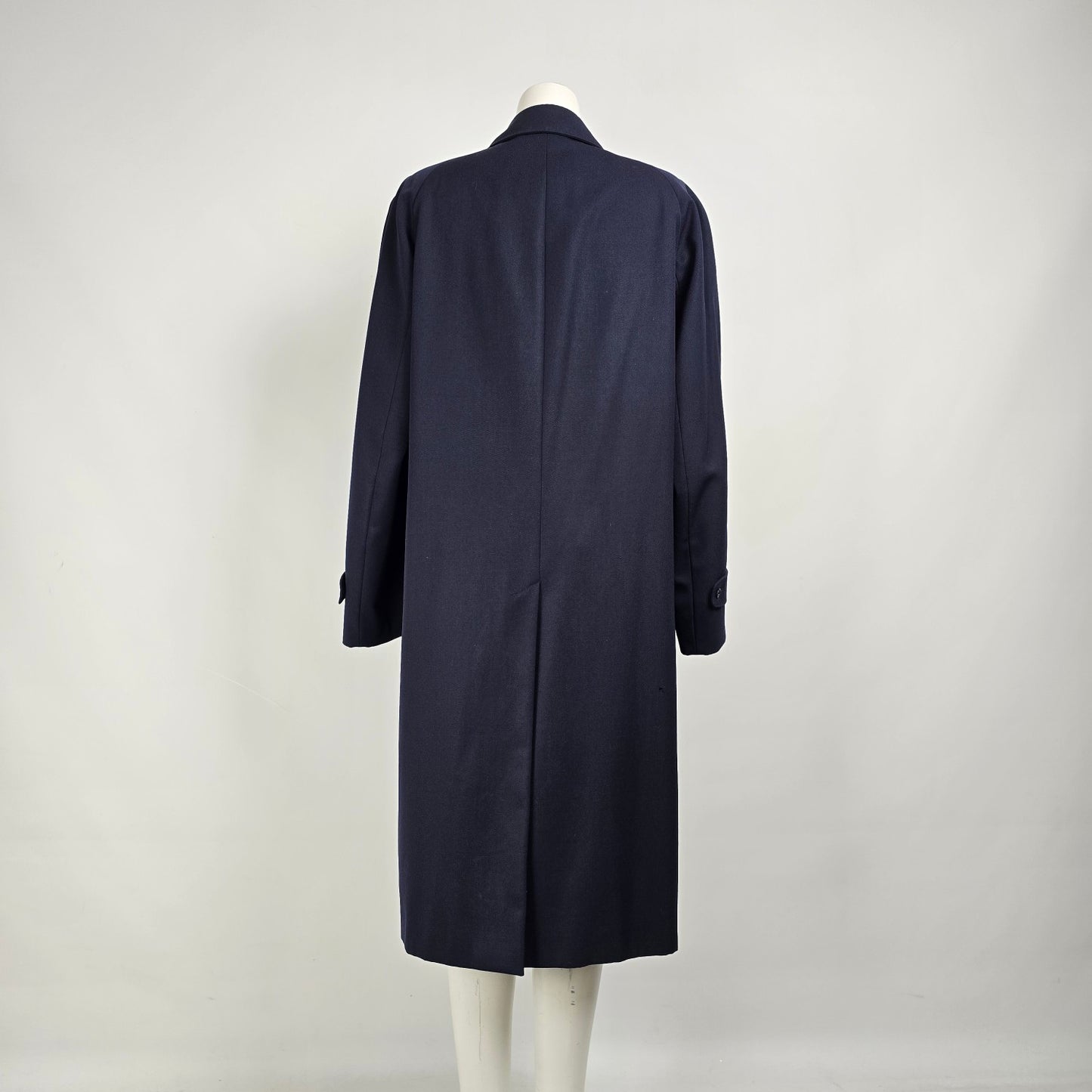 Vintage Auqascutum Blue Wool Overcoat Size 2XL