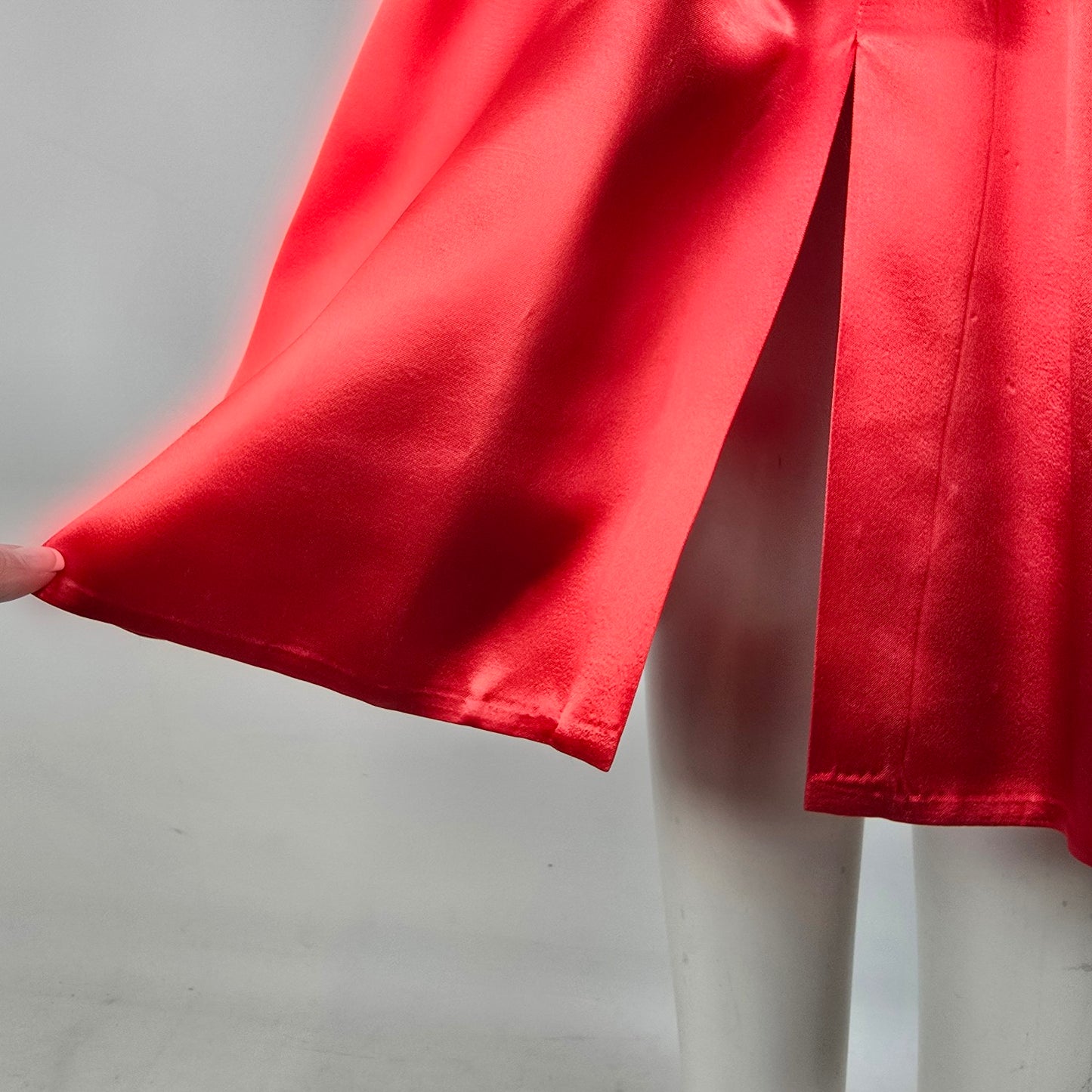 Vintage Handmade Red Satin Dress Size S