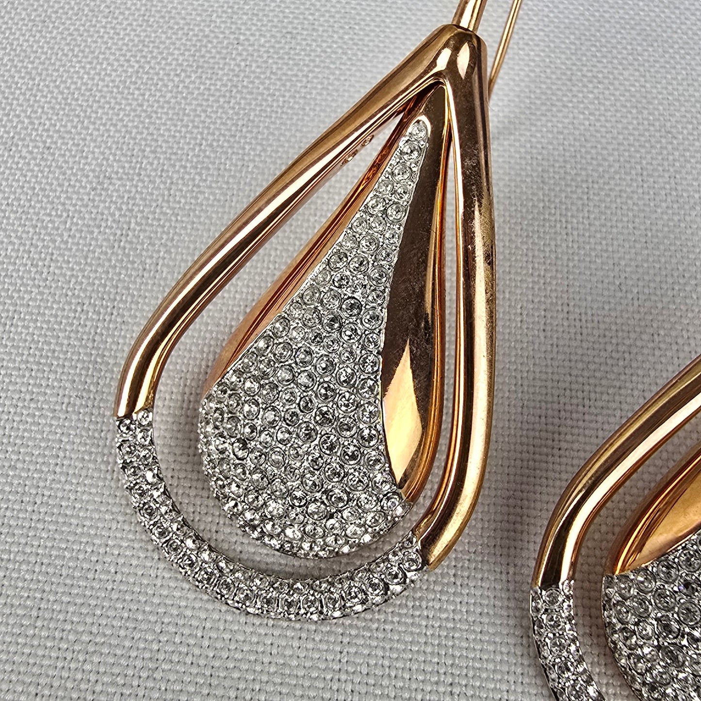 Swarovski Gold Tone Crystal Drop Earrings