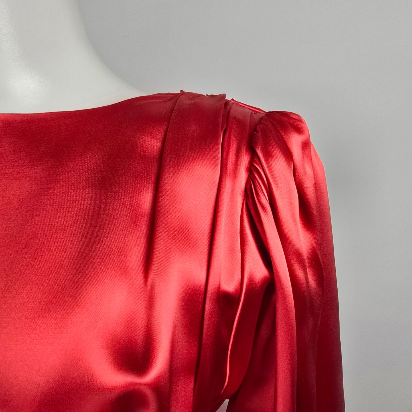 Vintage Handmade Red Satin Dress Size S