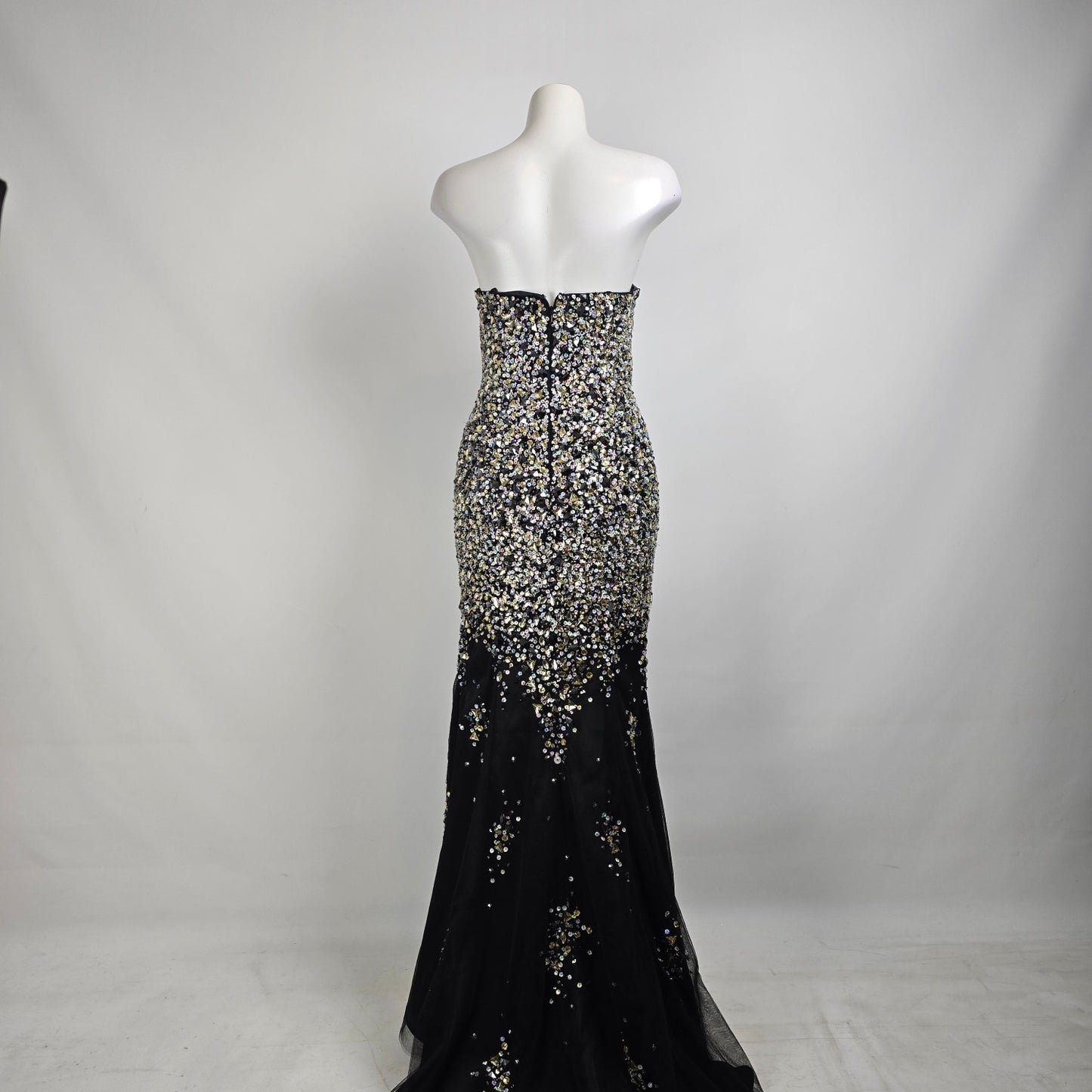 Alyce Paris Black Crystal Detail Grad Event Dress Size 2