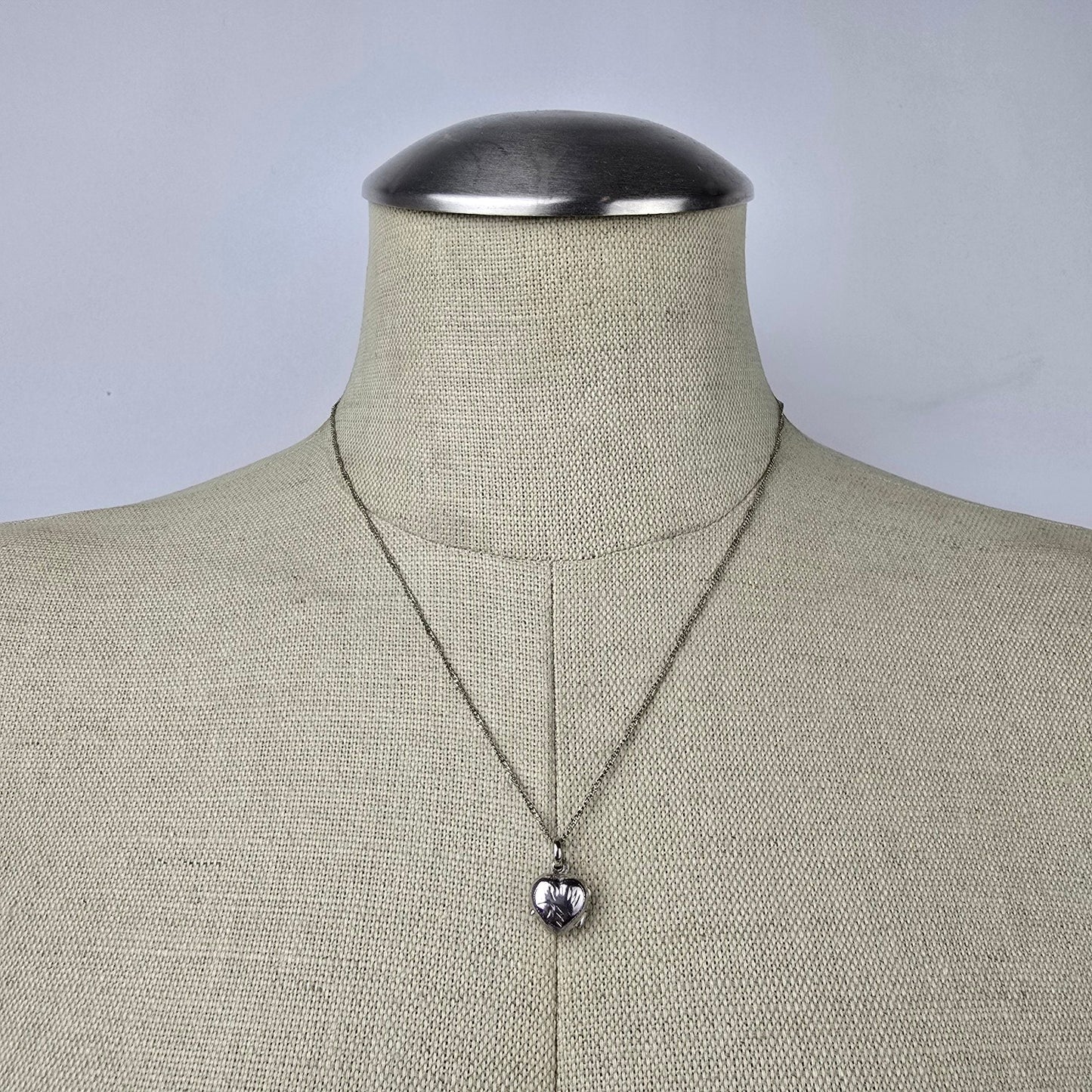 MJI 925 Italy Sterling Silver Heart Locket Pendant Chain Necklace