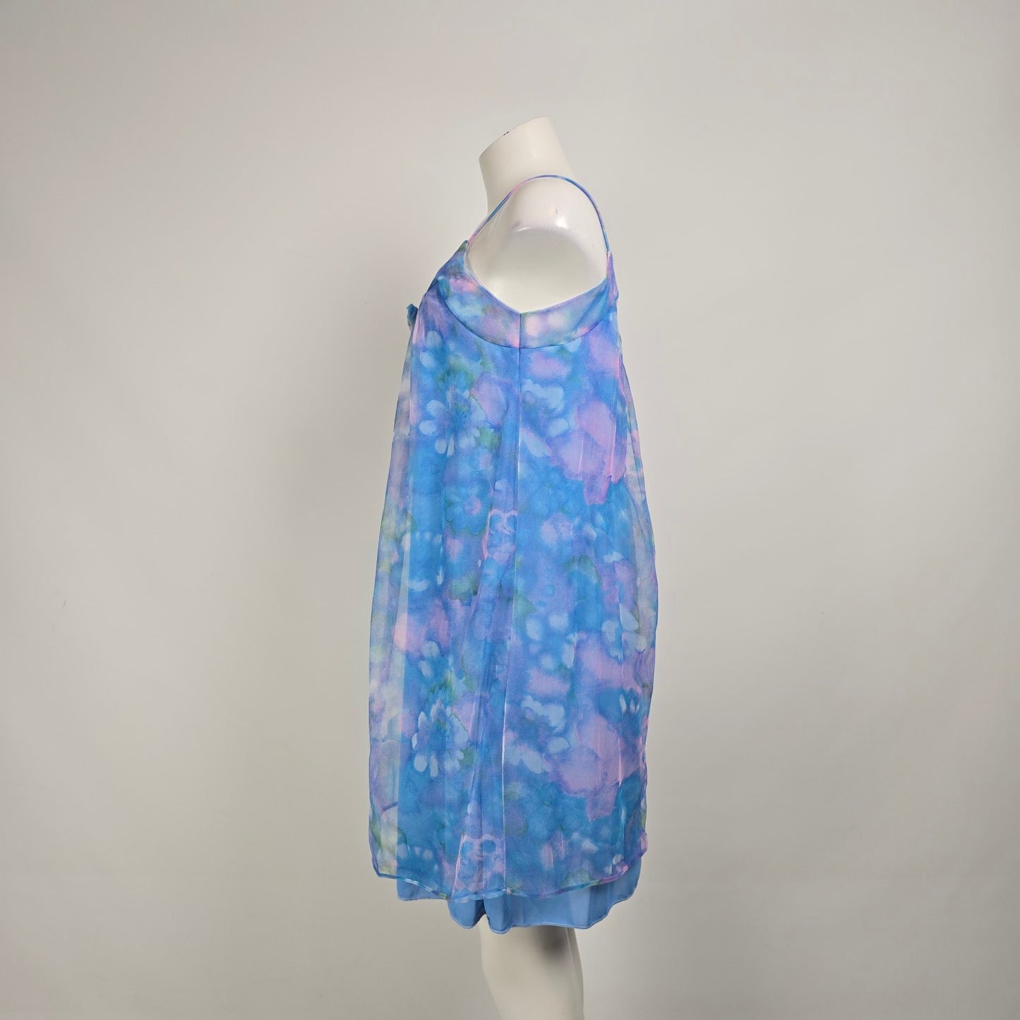 Vintage French Maid Blue Lingerie Nightgown Dress Size M