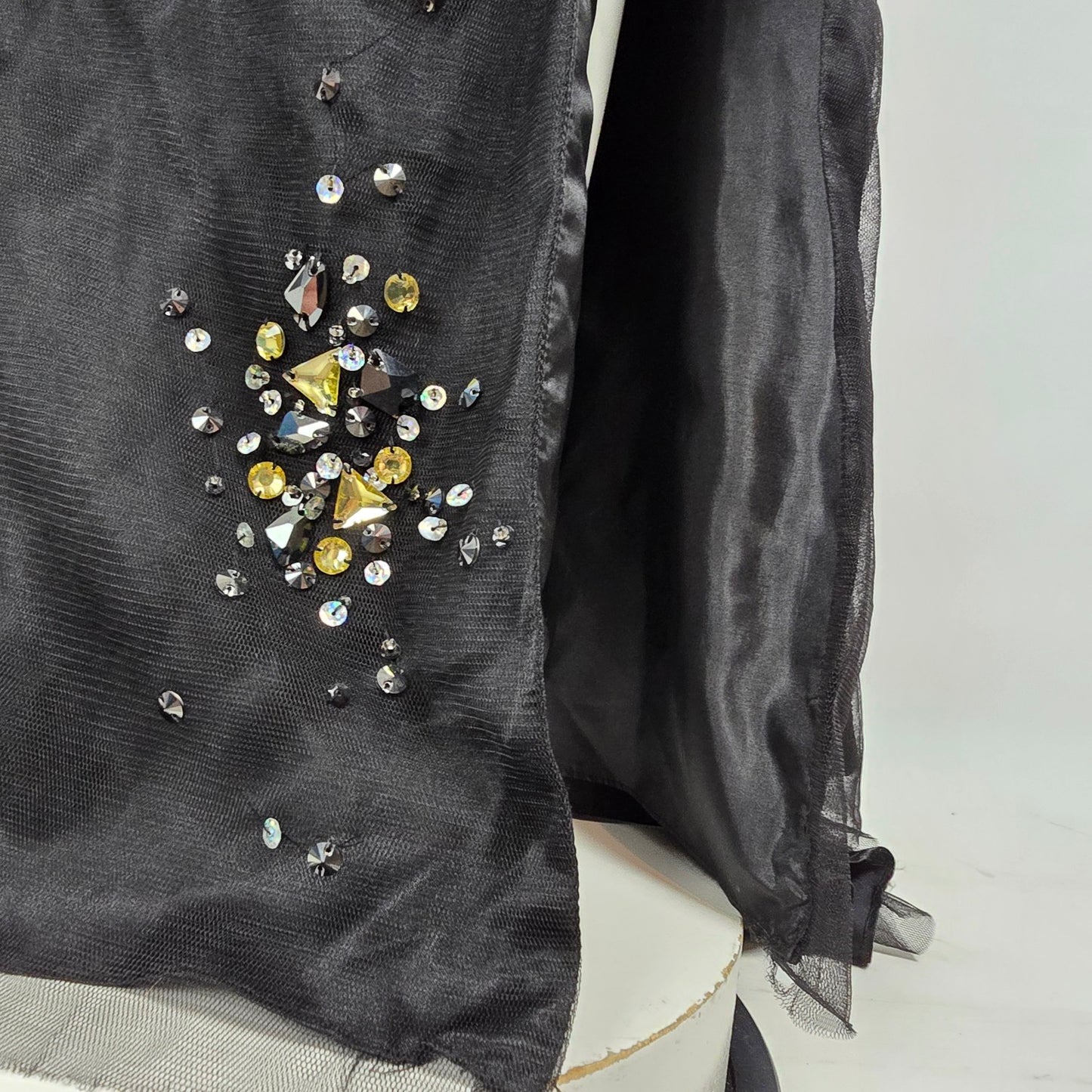 Alyce Paris Black Crystal Detail Grad Event Dress Size 2