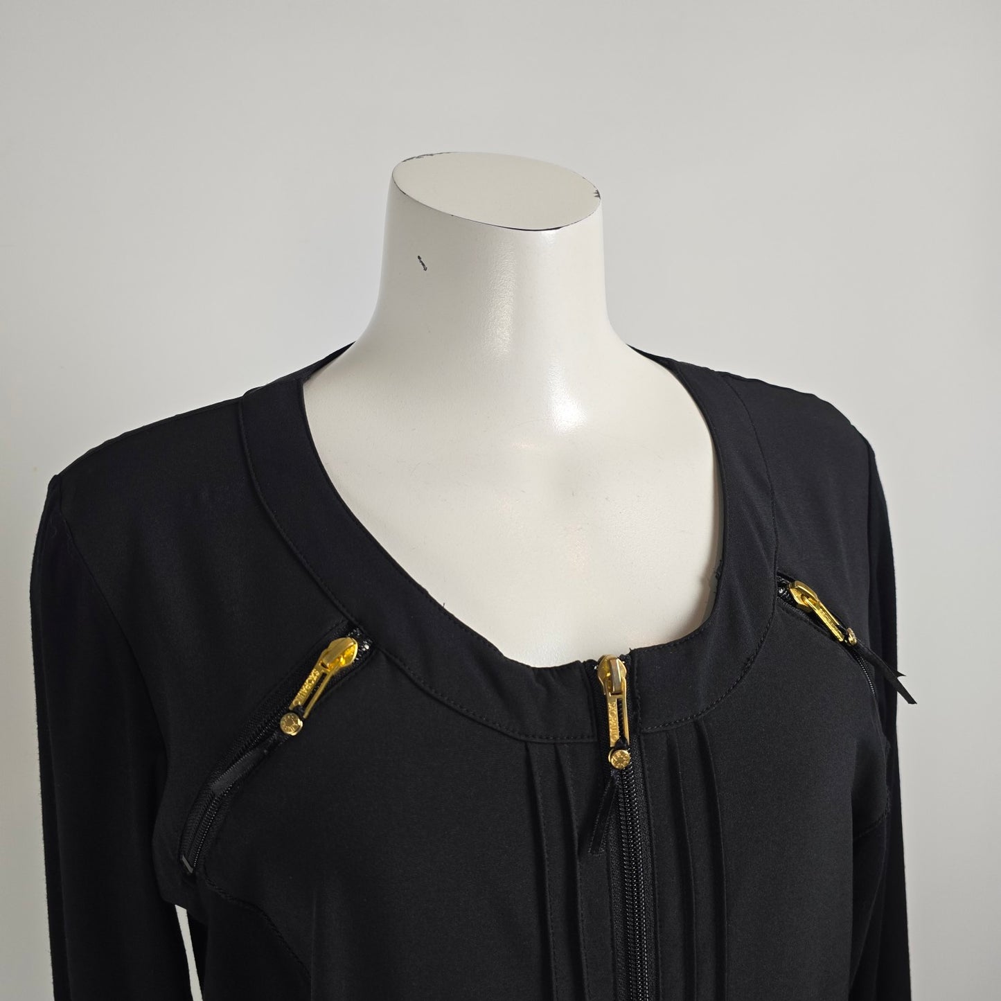 Saopaulo Black Zip-Up Jacket Dress Size 14